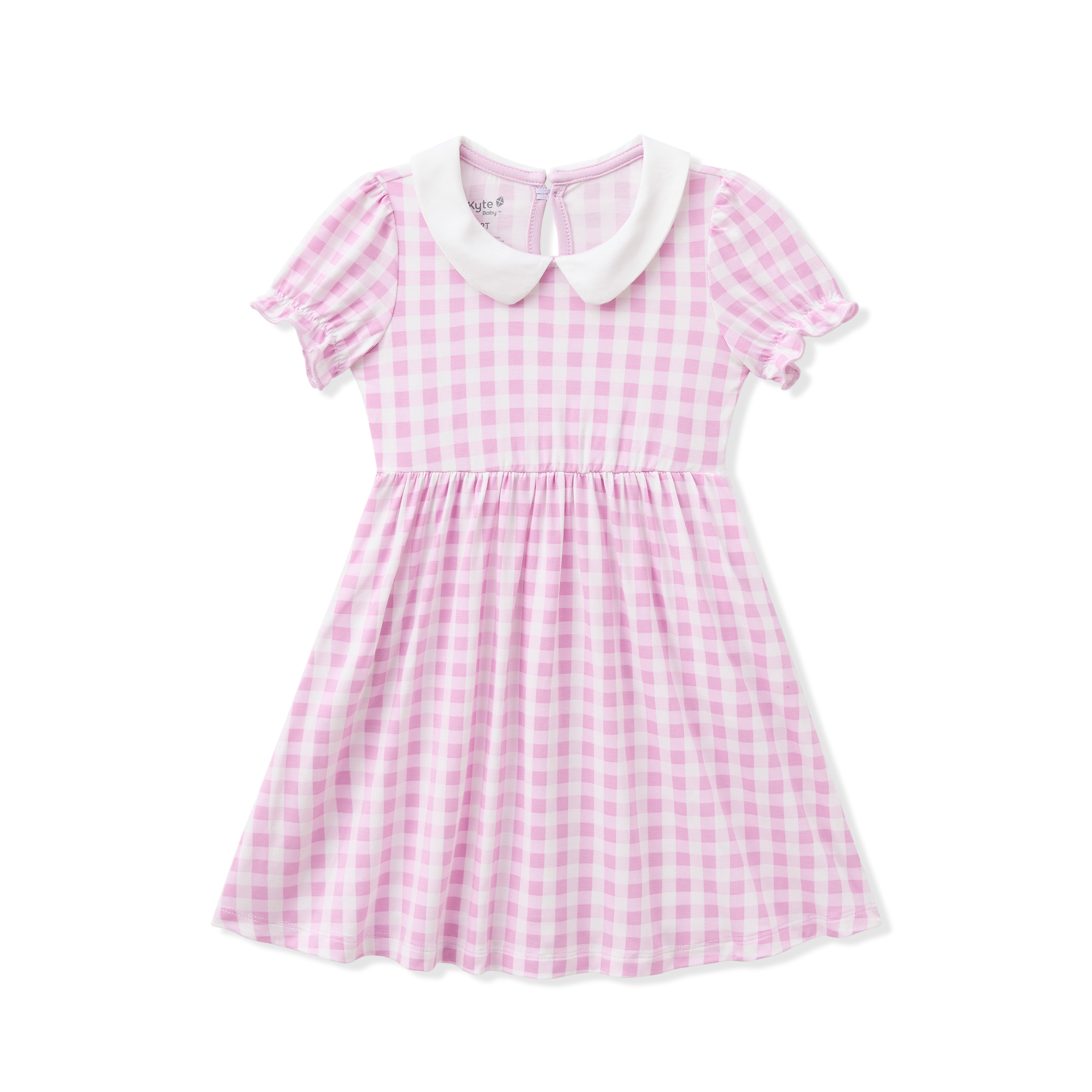Peter Pan Collar Dress in Gingham Thistle