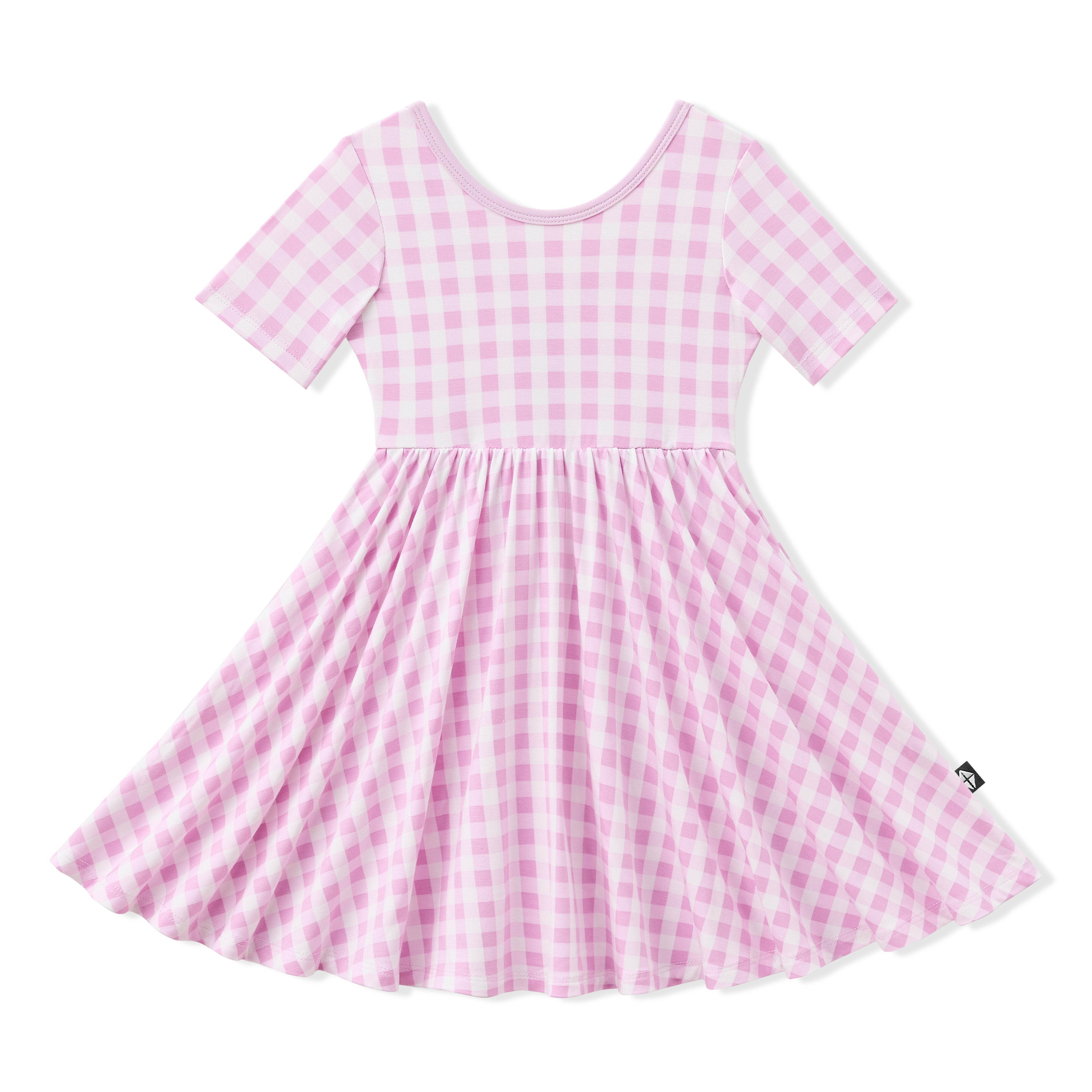 Twirl Dress in Gingham Thistle