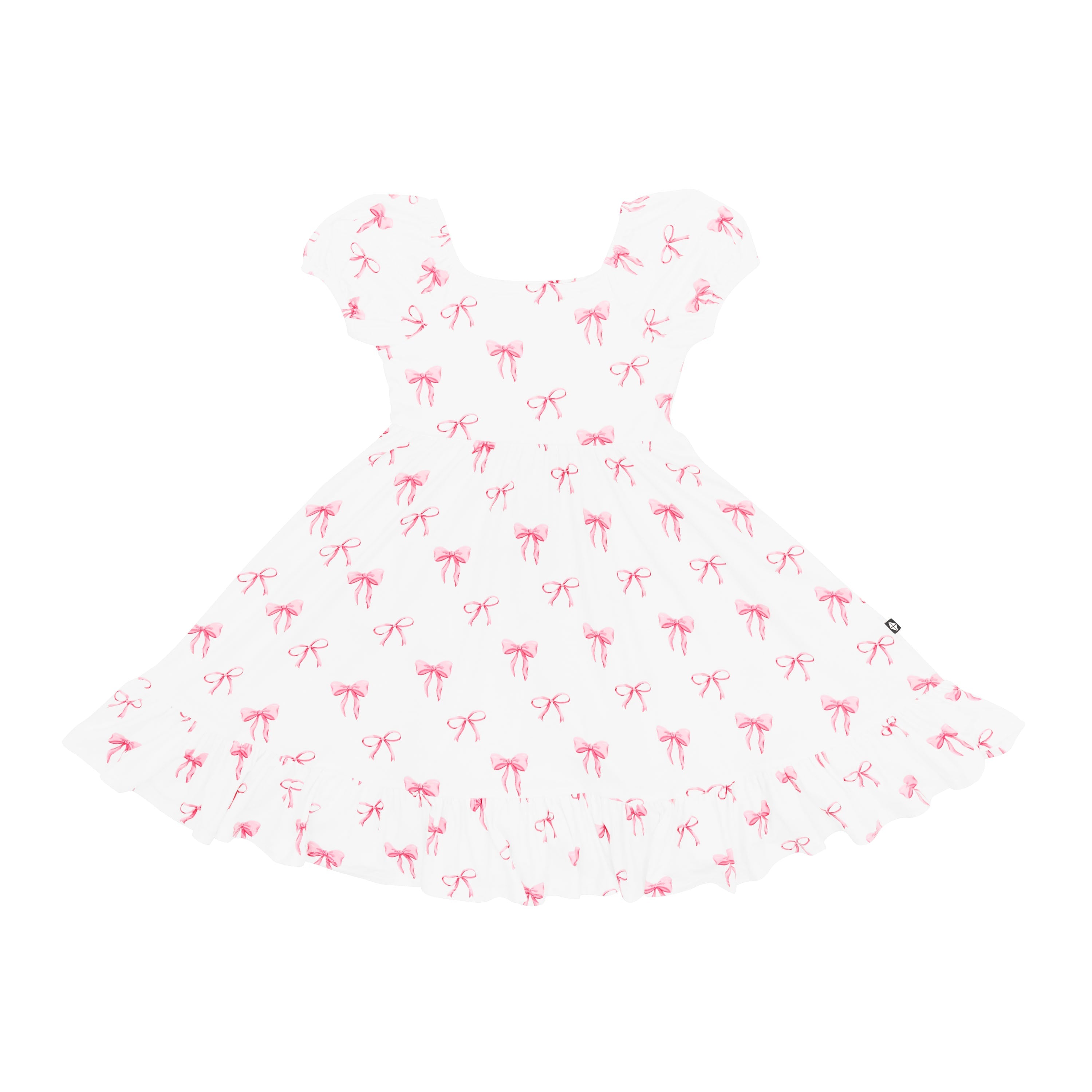 Puff Sleeve Twirl Dress in Bow