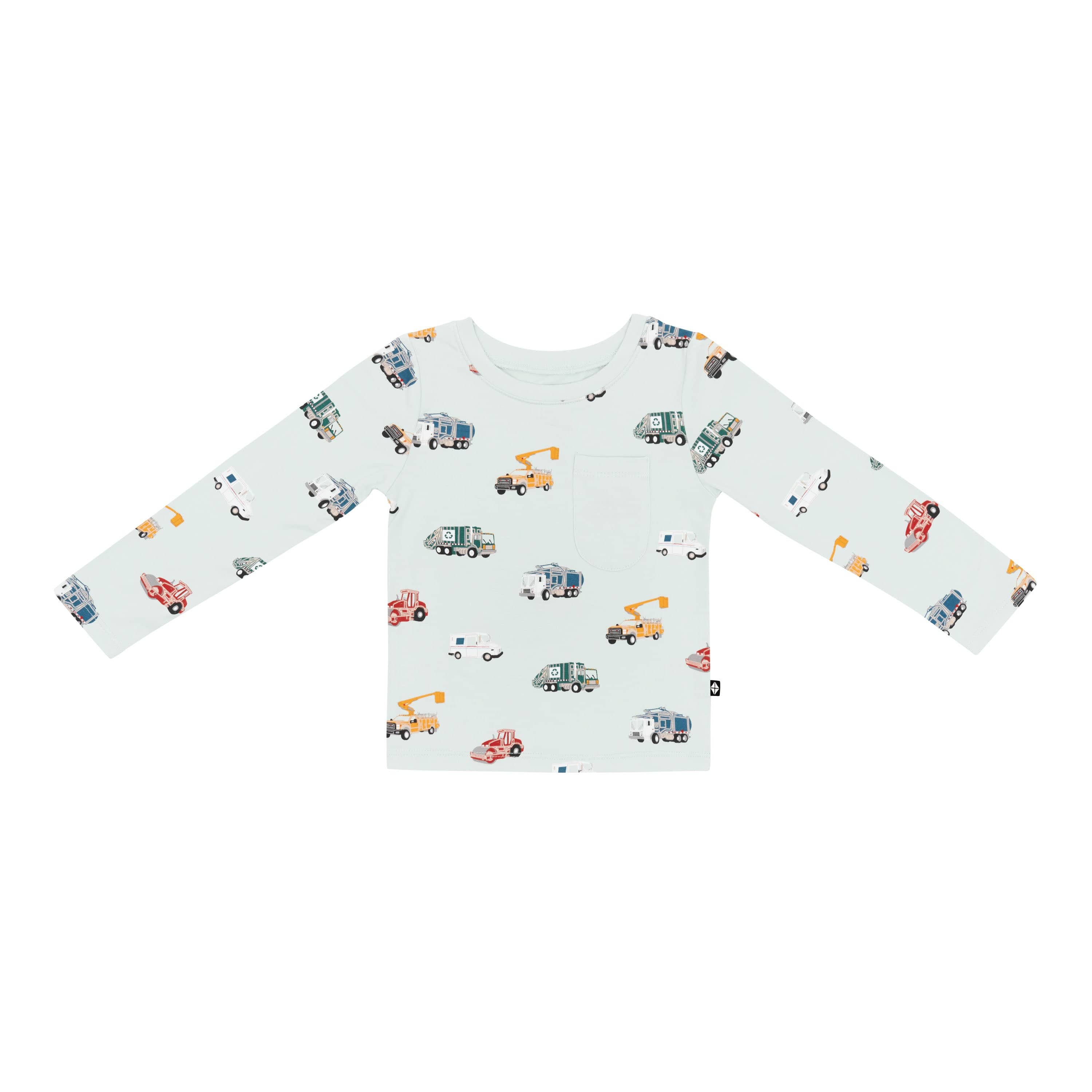 Long Sleeve Toddler Crew Neck Tee in City Vehicles