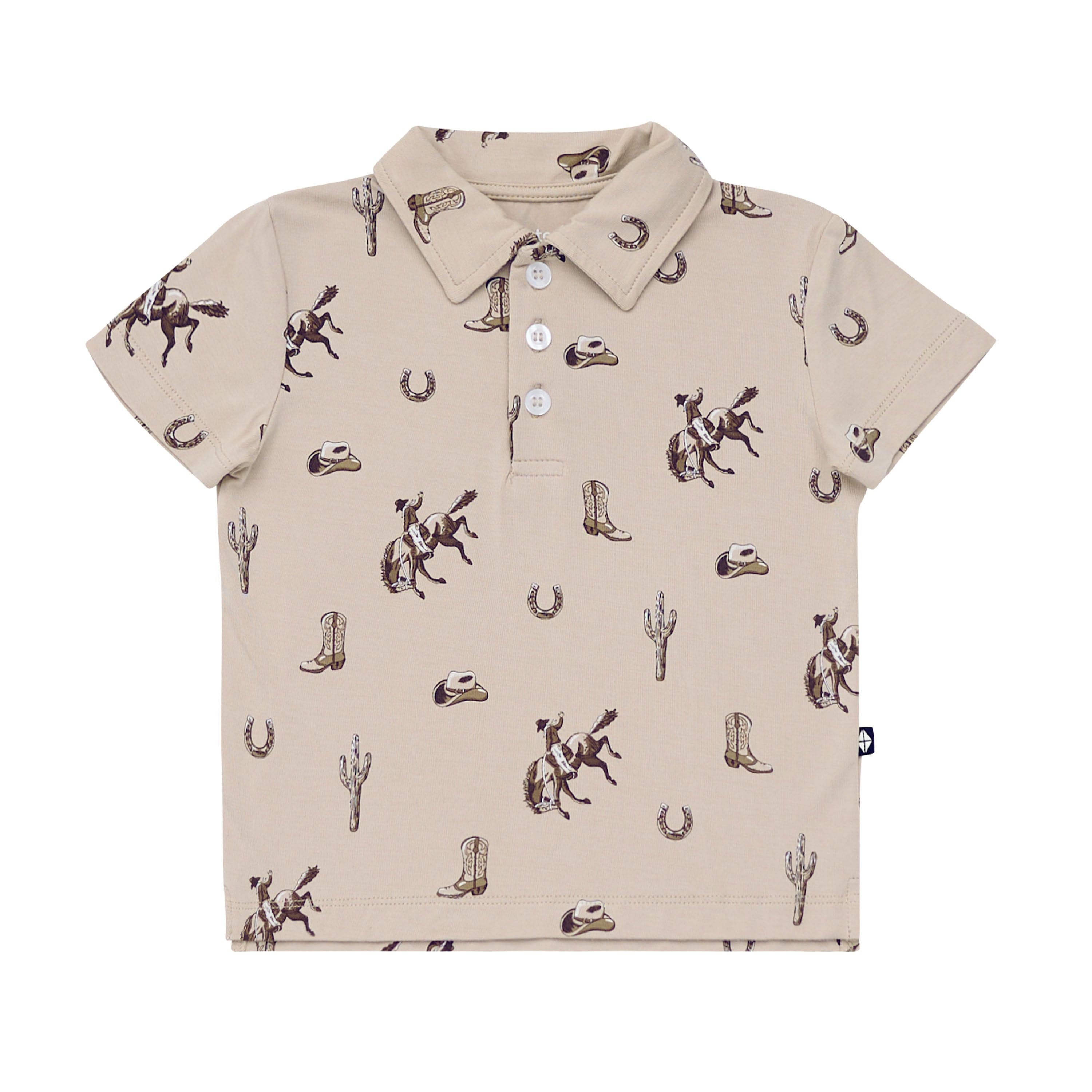 Toddler Short Sleeve Polo in Classic Cowboy