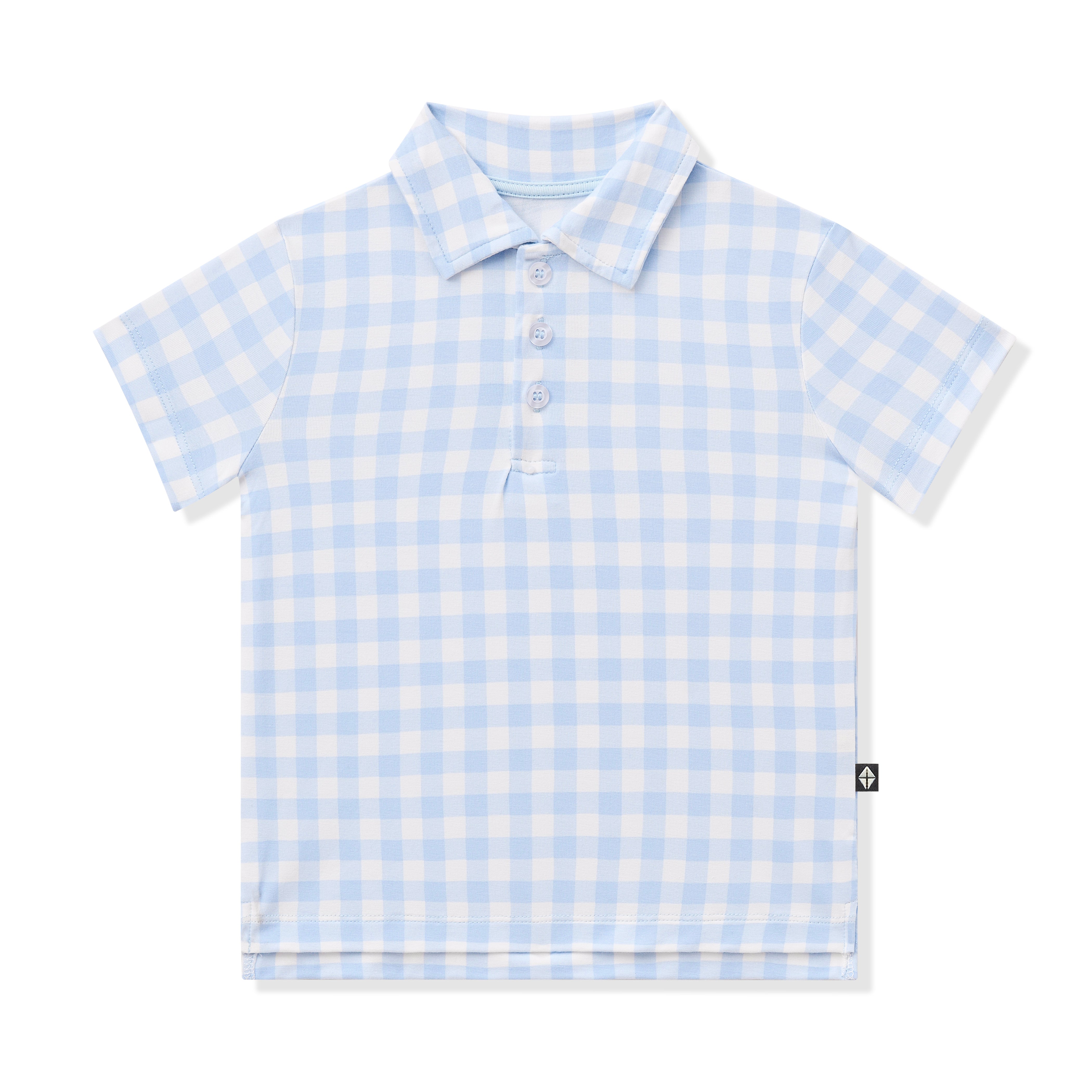 Toddler Short Sleeve Polo in Gingham Breeze