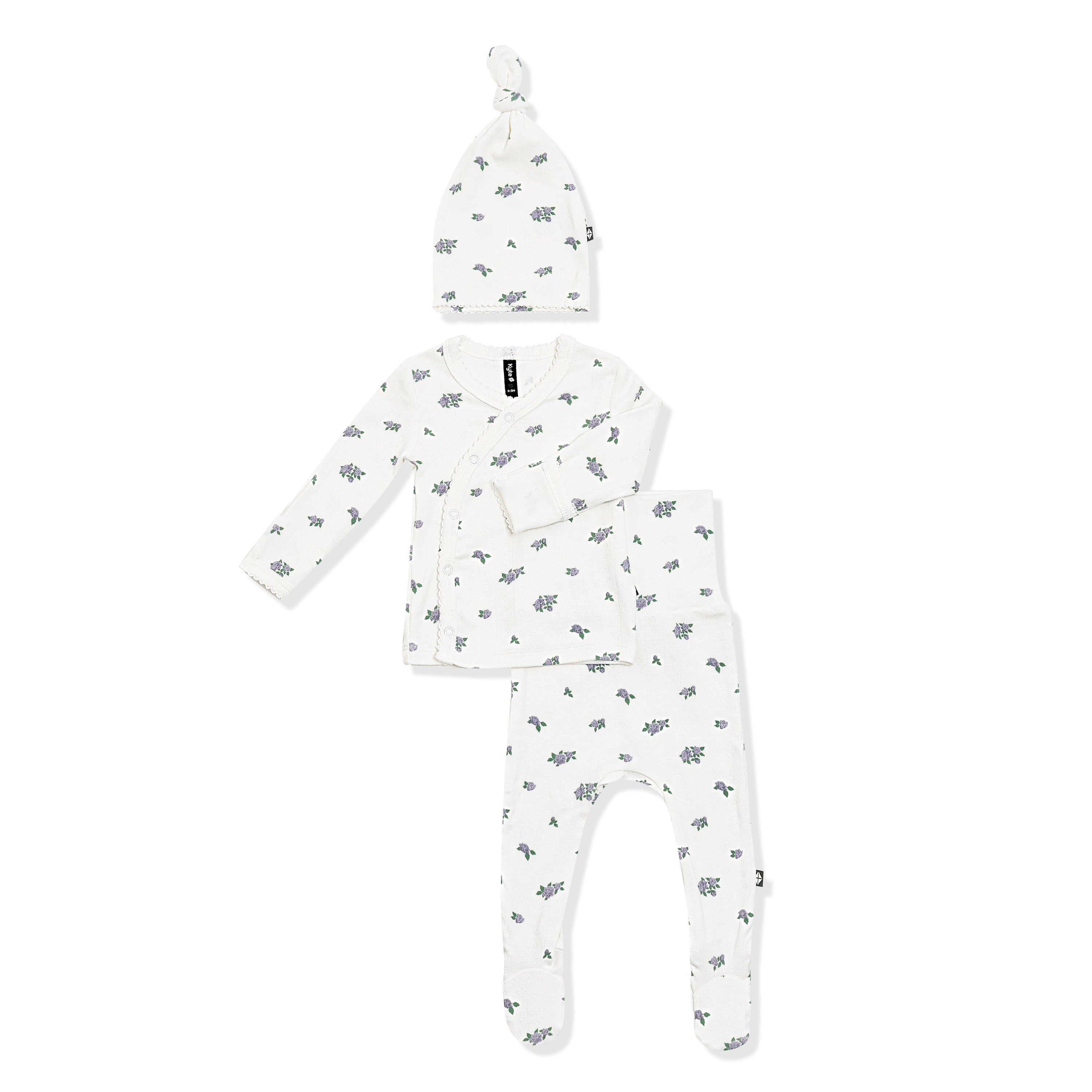 Pointelle Take Me Home Set with Cap in Spray Rose