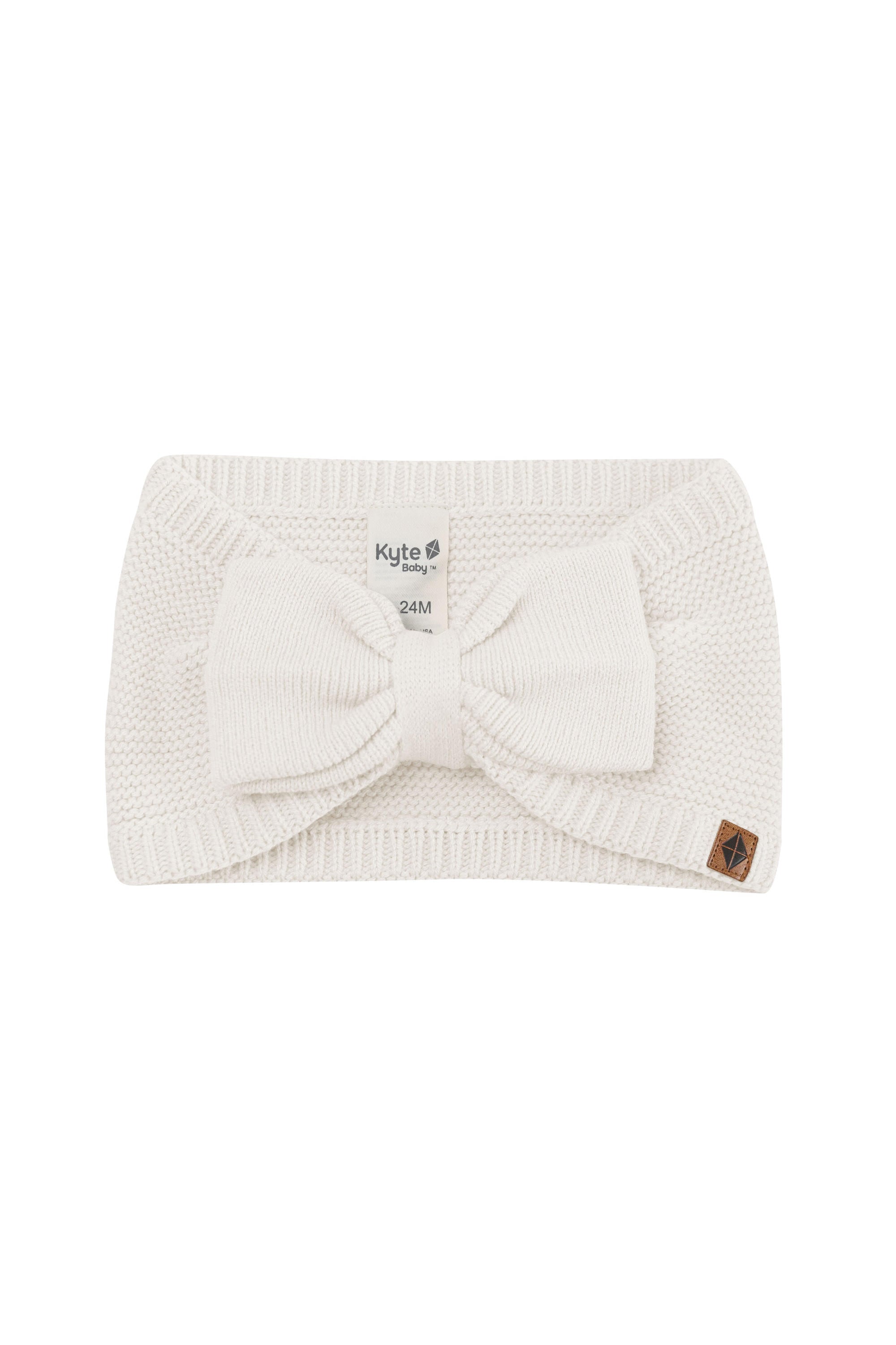 Chunky Knit Bow Headband in Oat