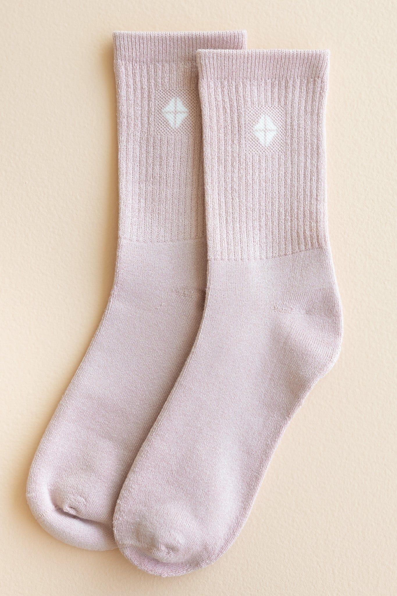 Adult Crew Socks in Blush
