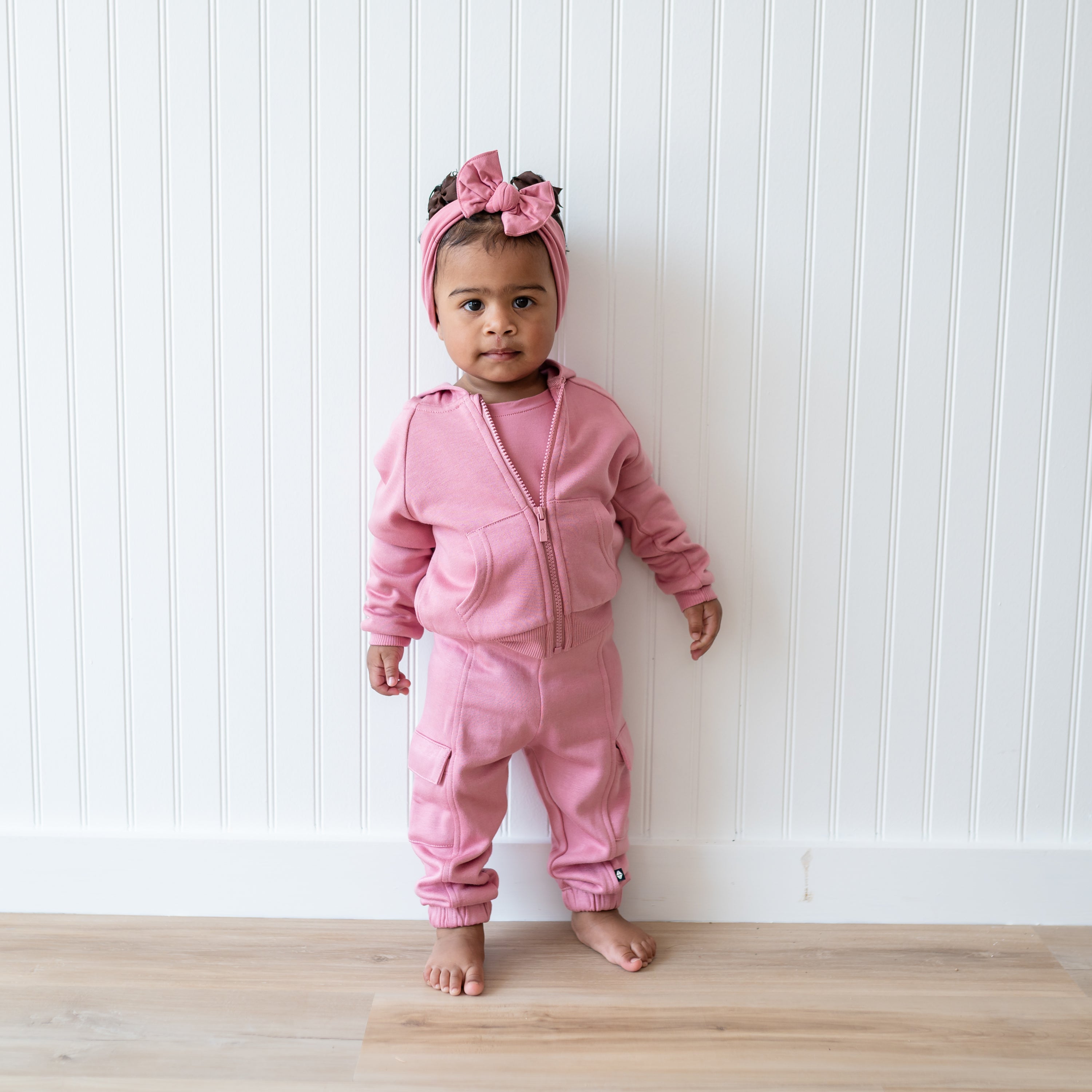 Fleece Zip Up Hoodie in Apple Blossom