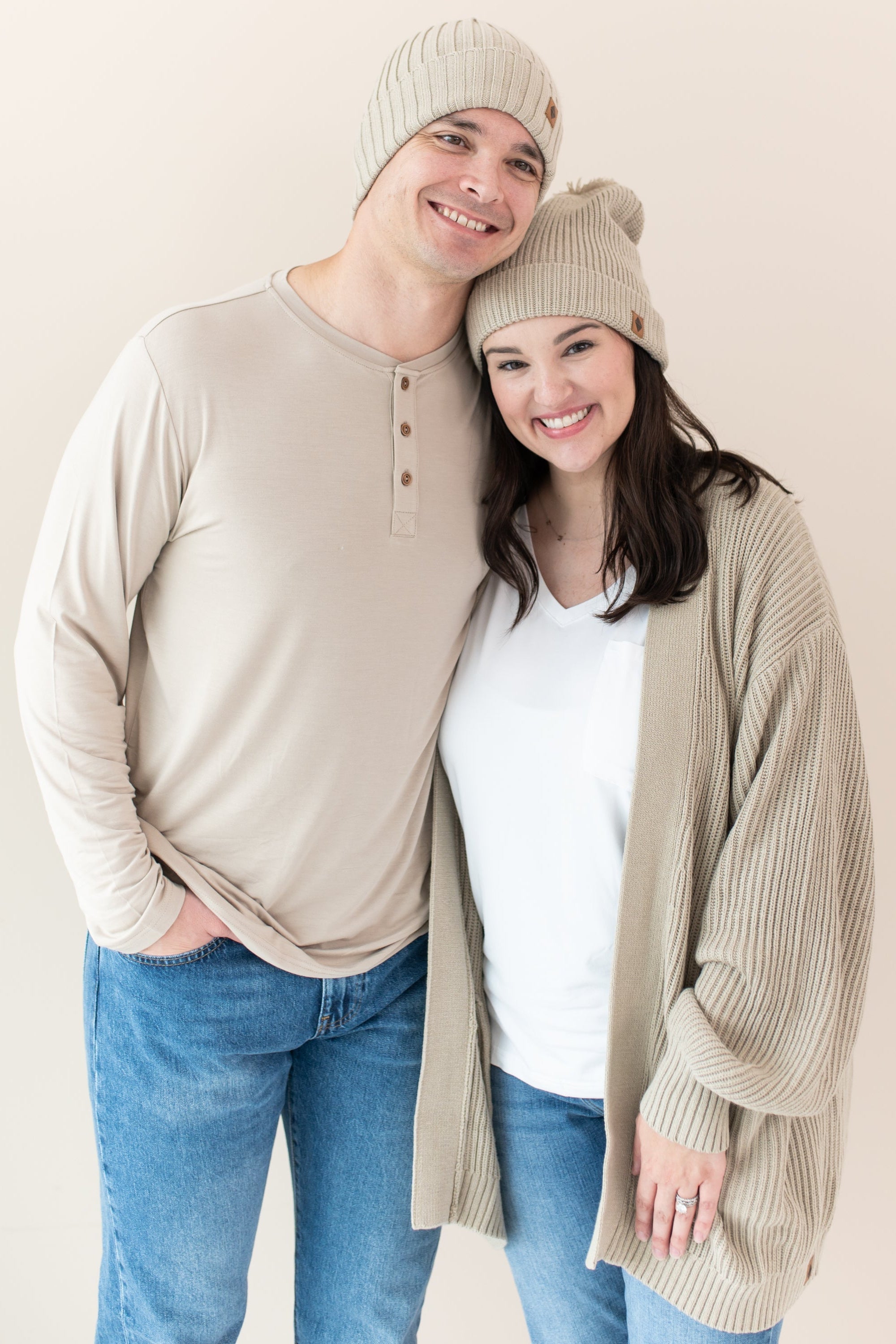 Chunky Knit Women's Oversized Cardigan in Almond