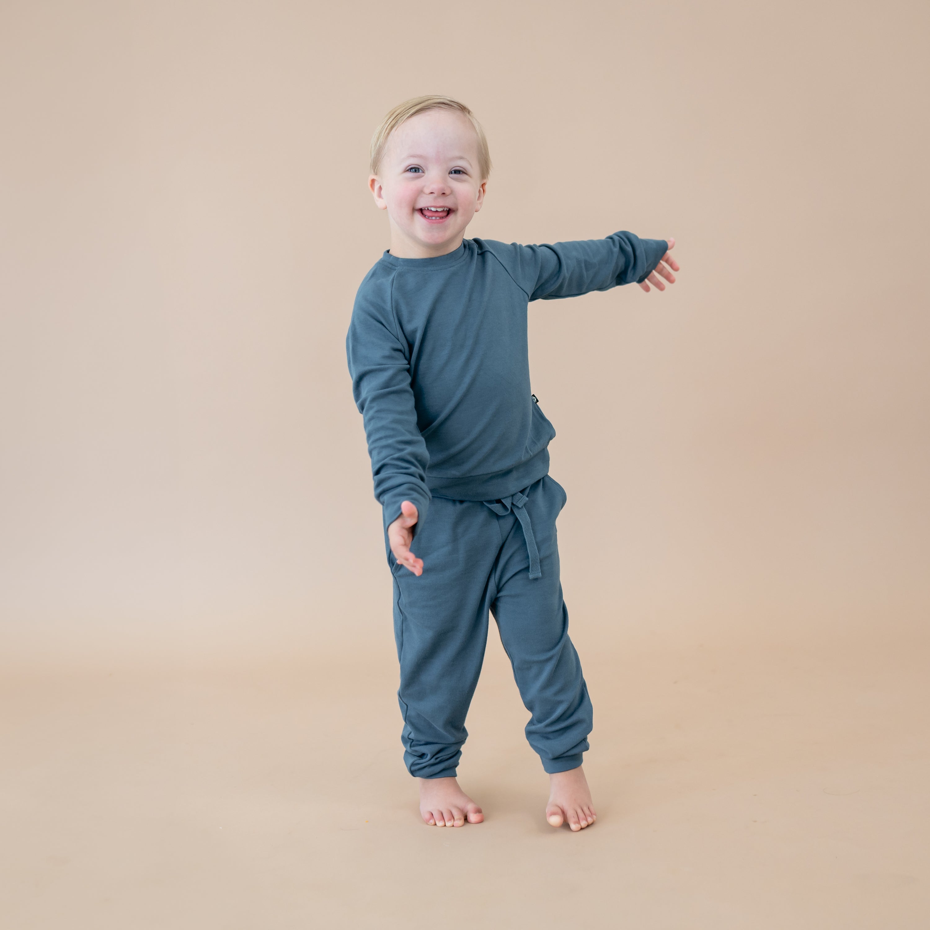 Bamboo Jersey Jogger Set in Atlantic
