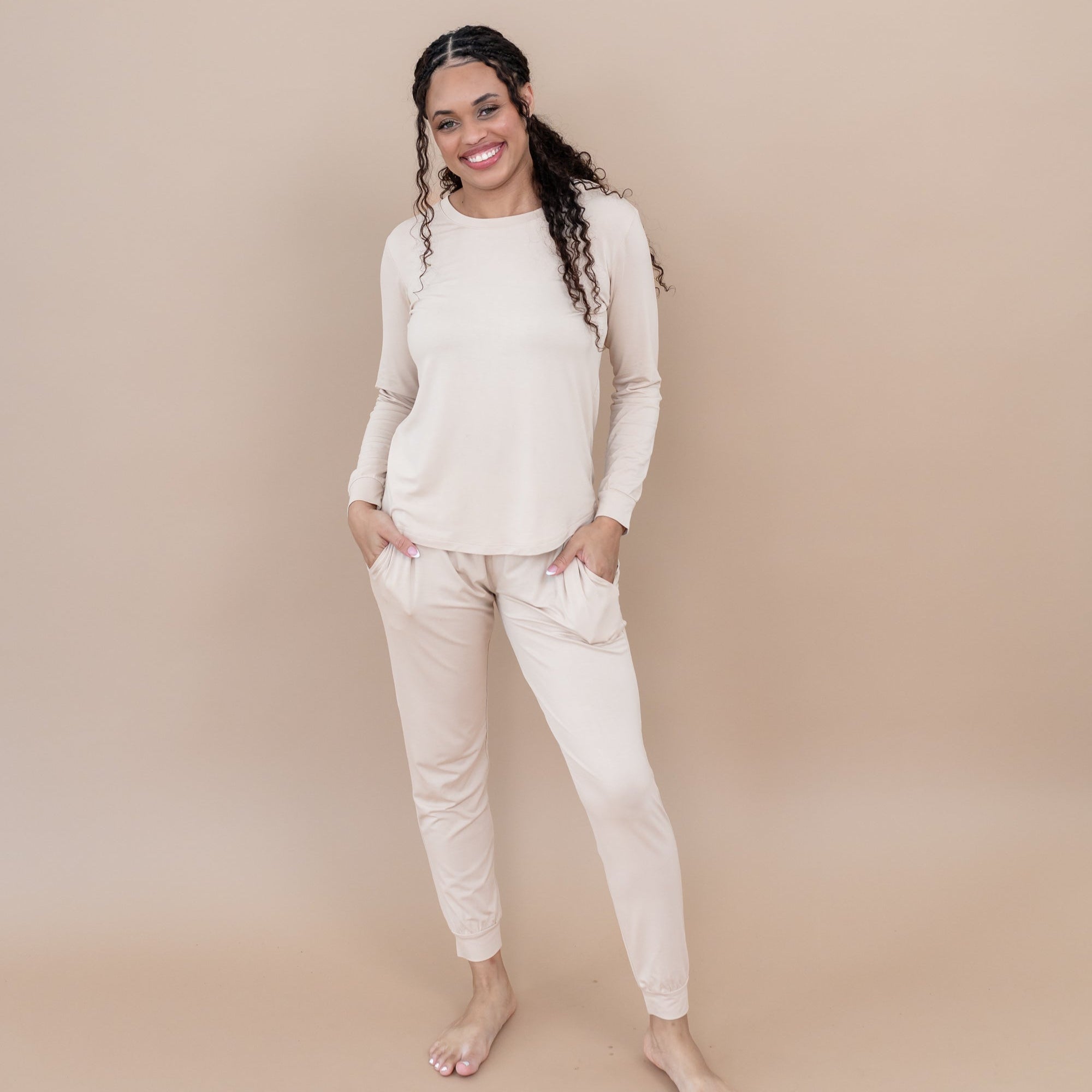 Women's Jogger Pajama Set in Bisque