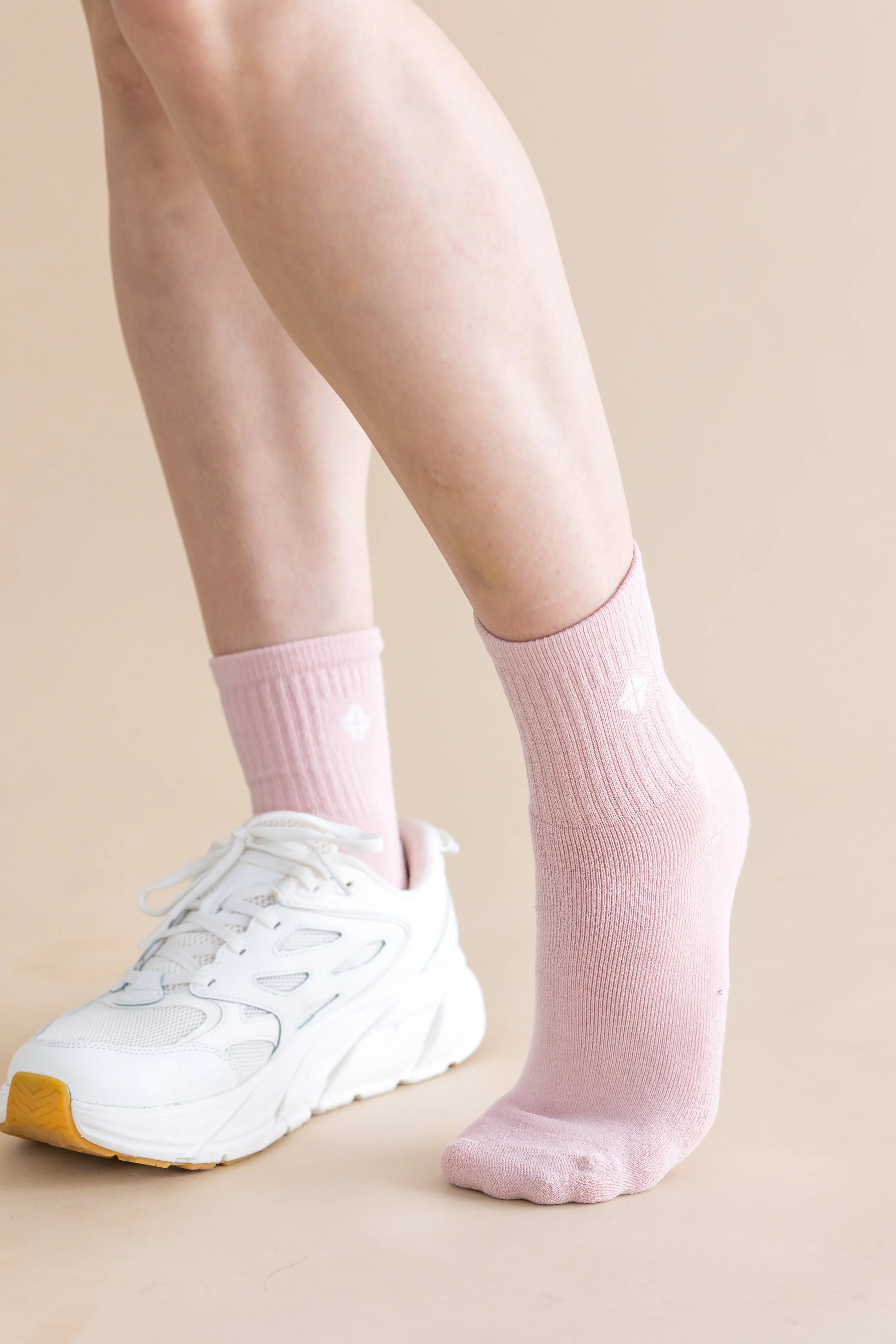 Adult Crew Socks in Blush