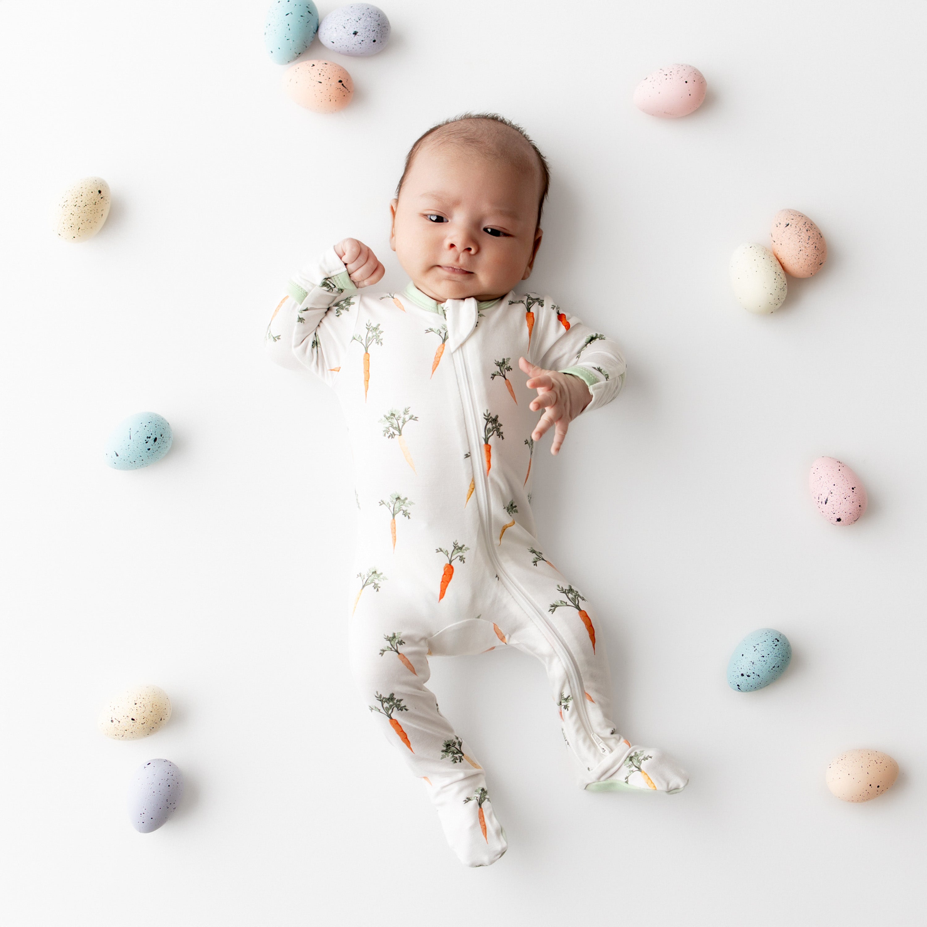 Zippered Footie in Carrot