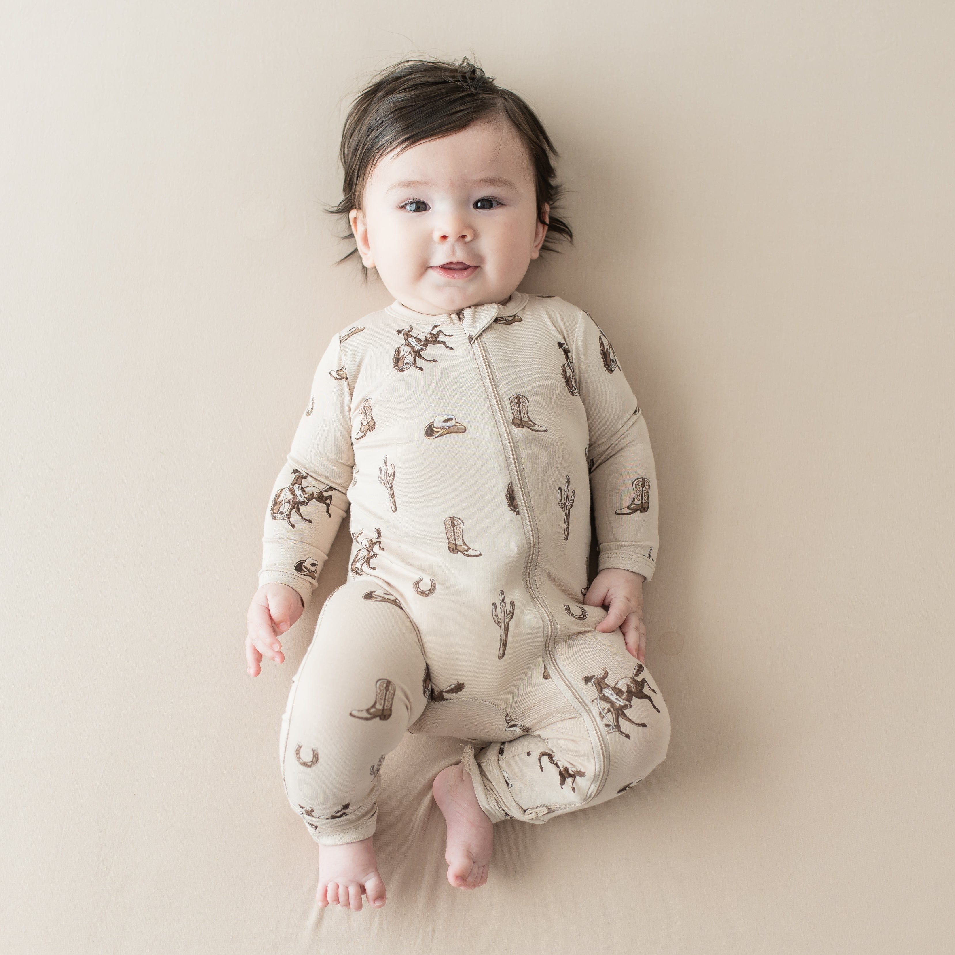 Zippered Romper in Classic Cowboy