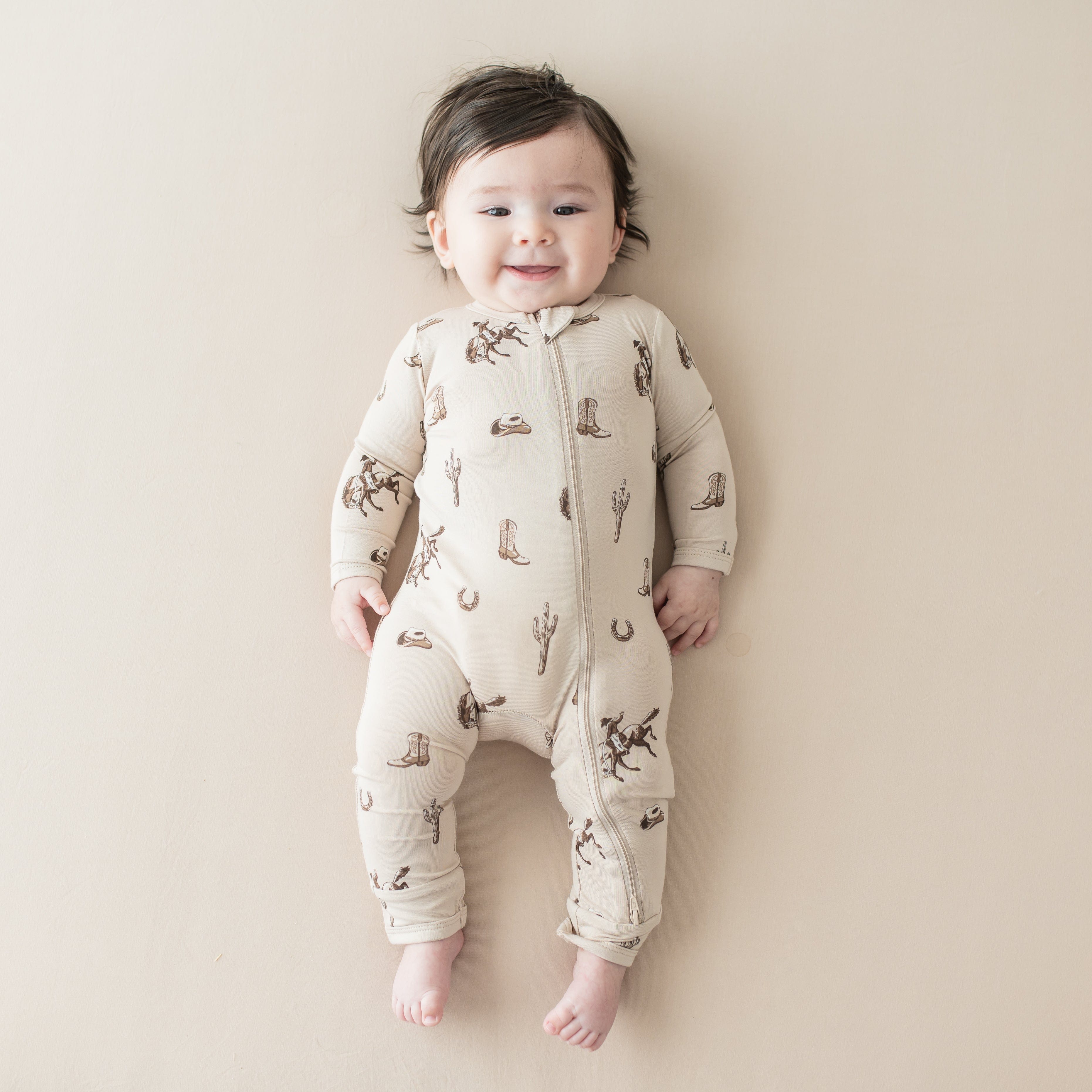Zippered Romper in Classic Cowboy