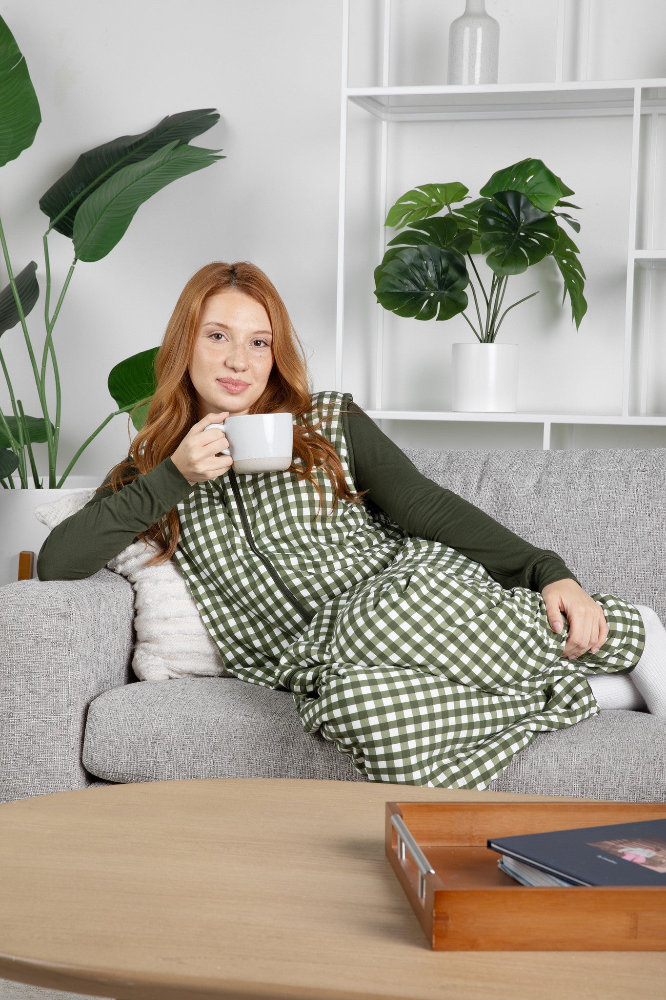Adult Sleep Bag Walker in Gingham Fir