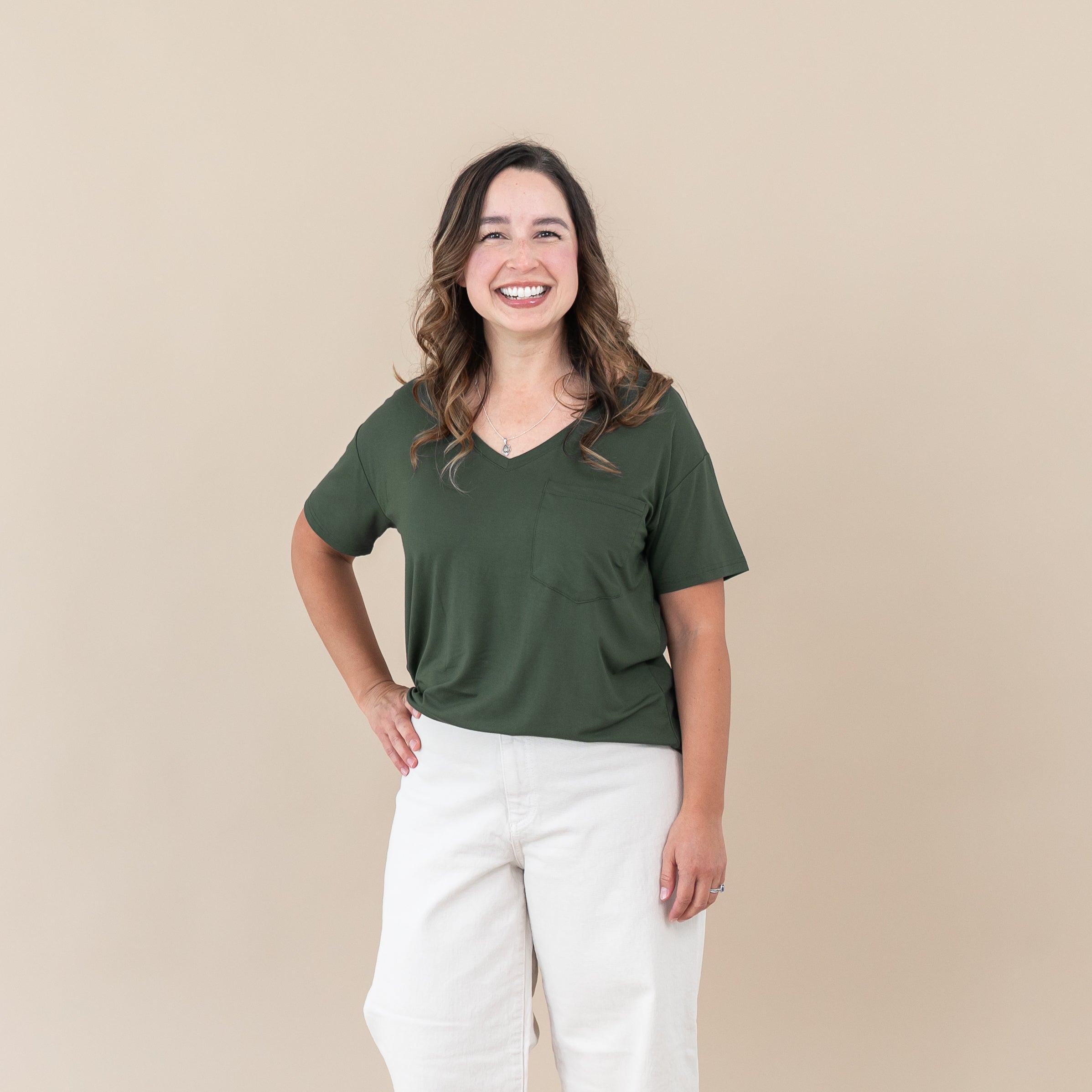 Women’s Relaxed Fit V-Neck in Fir