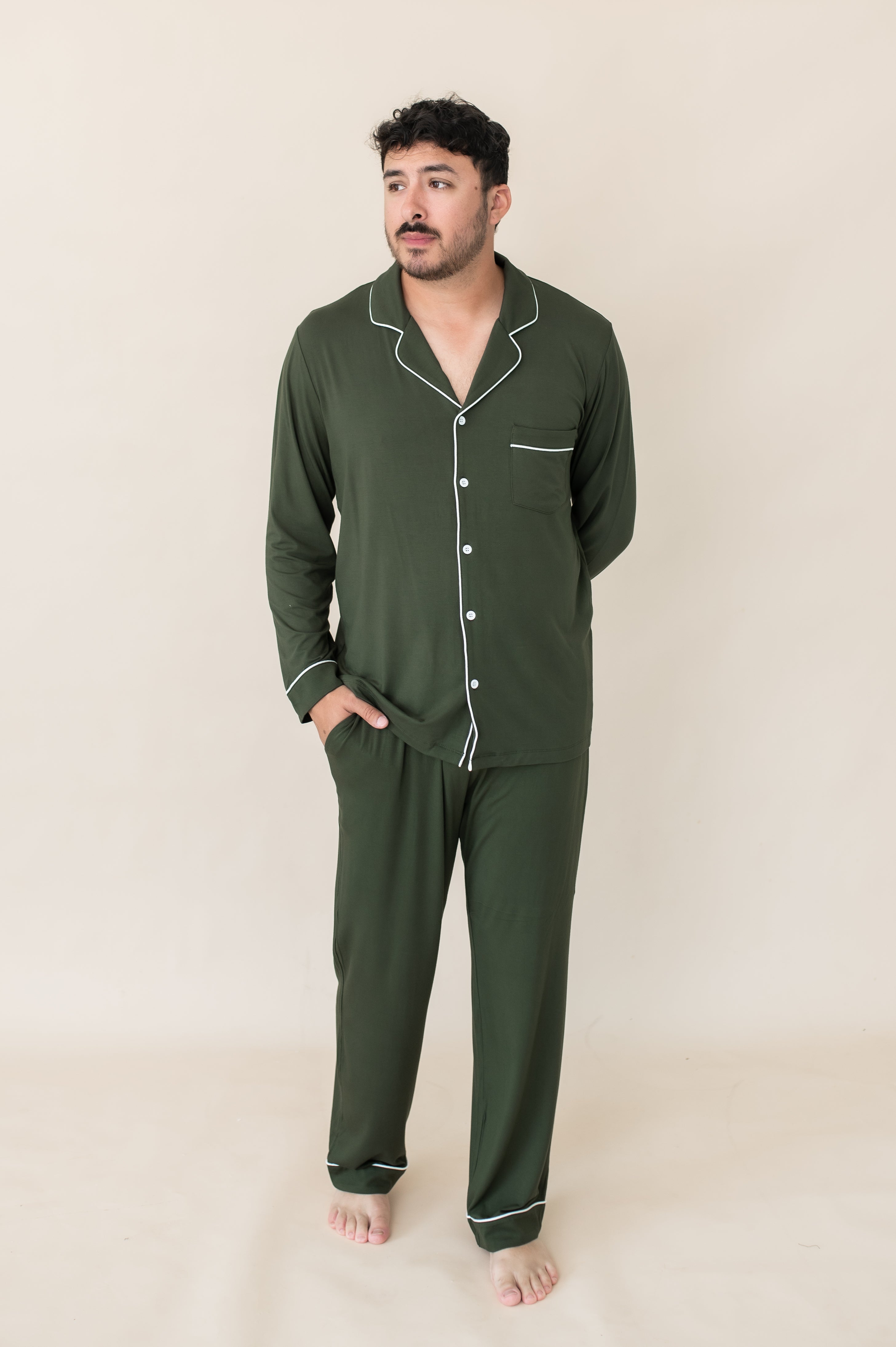 Men's Long Sleeve Pajama Set in Fir