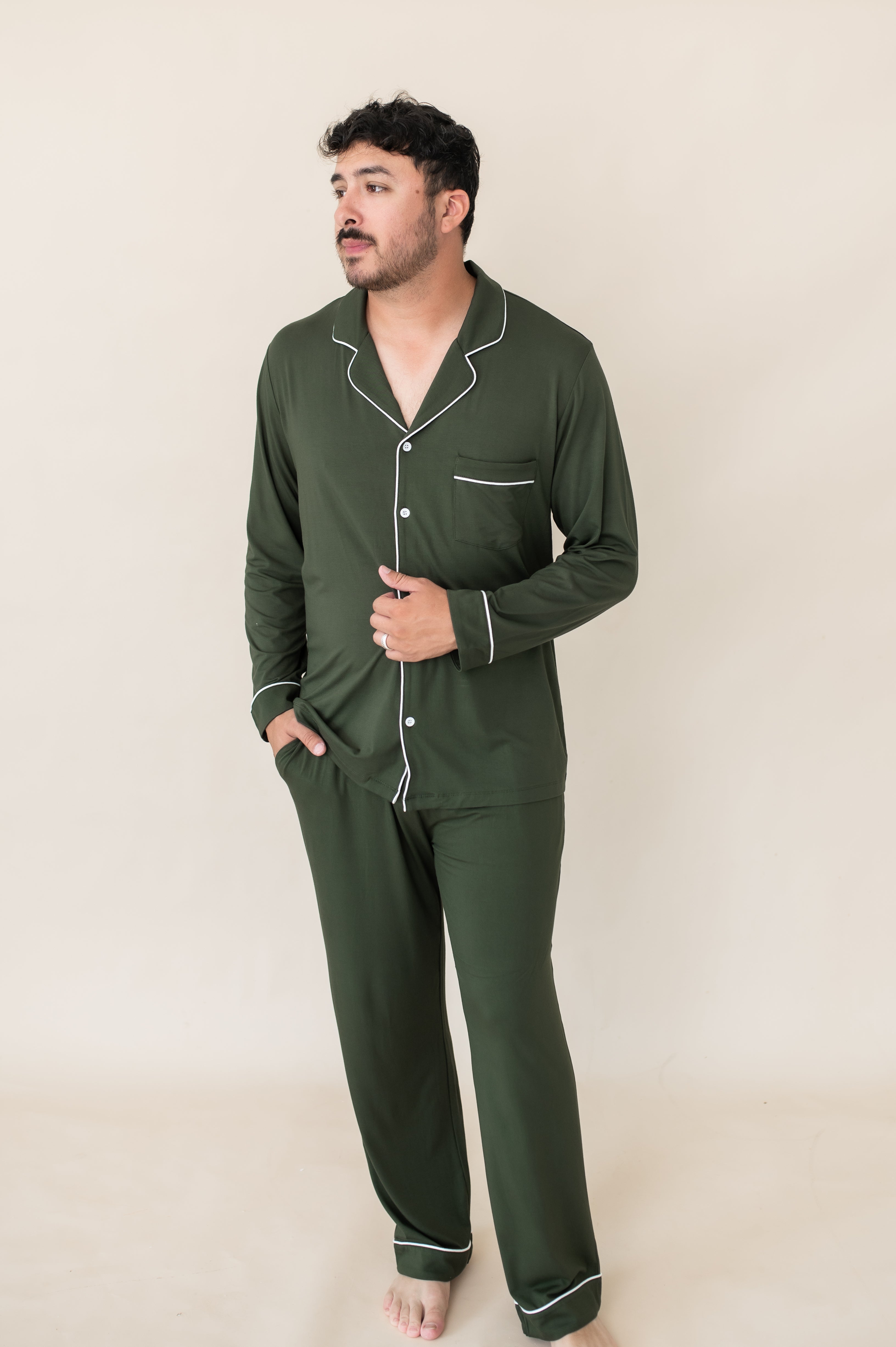 Men's Long Sleeve Pajama Set in Fir