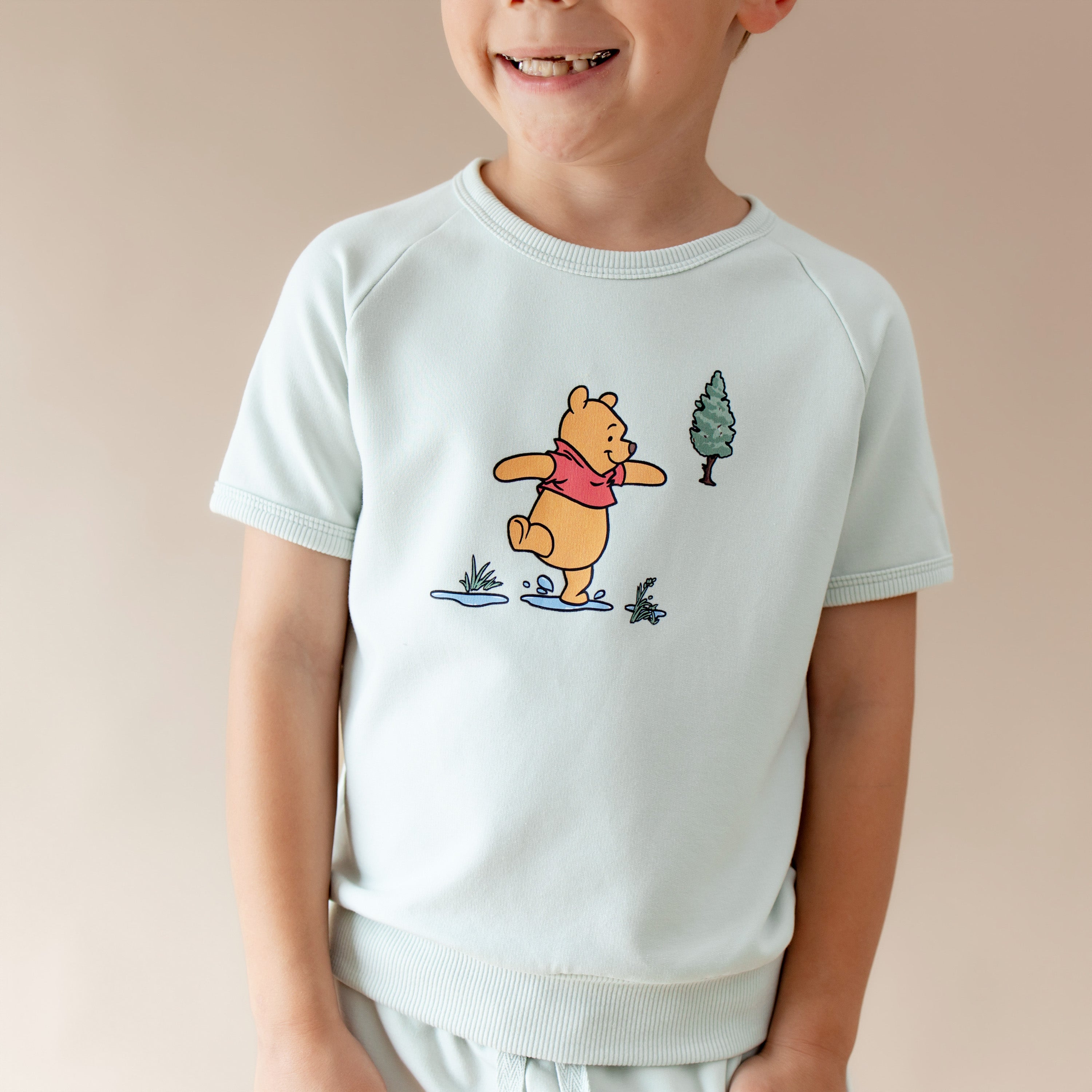 Short Sleeve Jogger Set in Winnie the Pooh on Dew