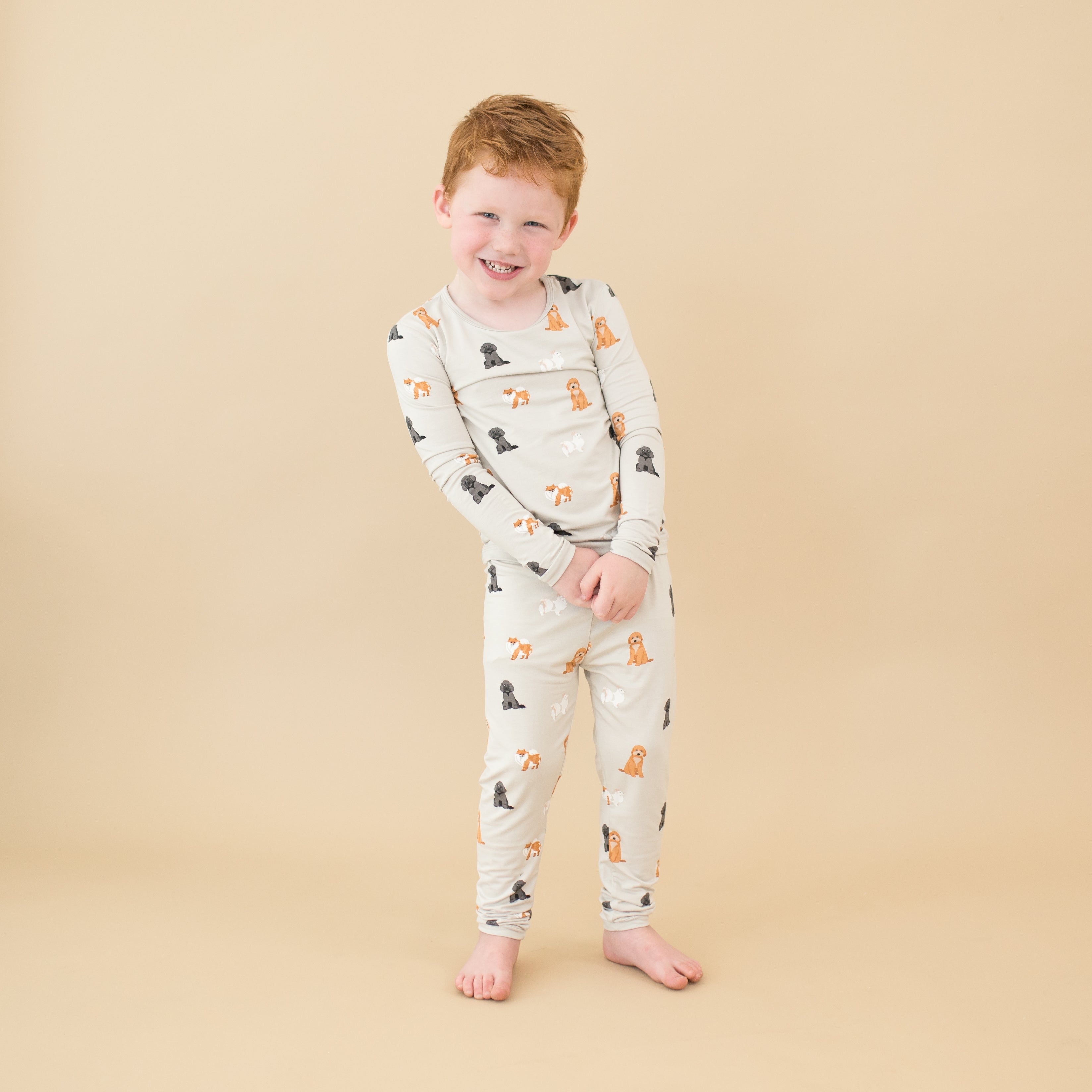 Long Sleeve Pajamas in Fluffy Dog
