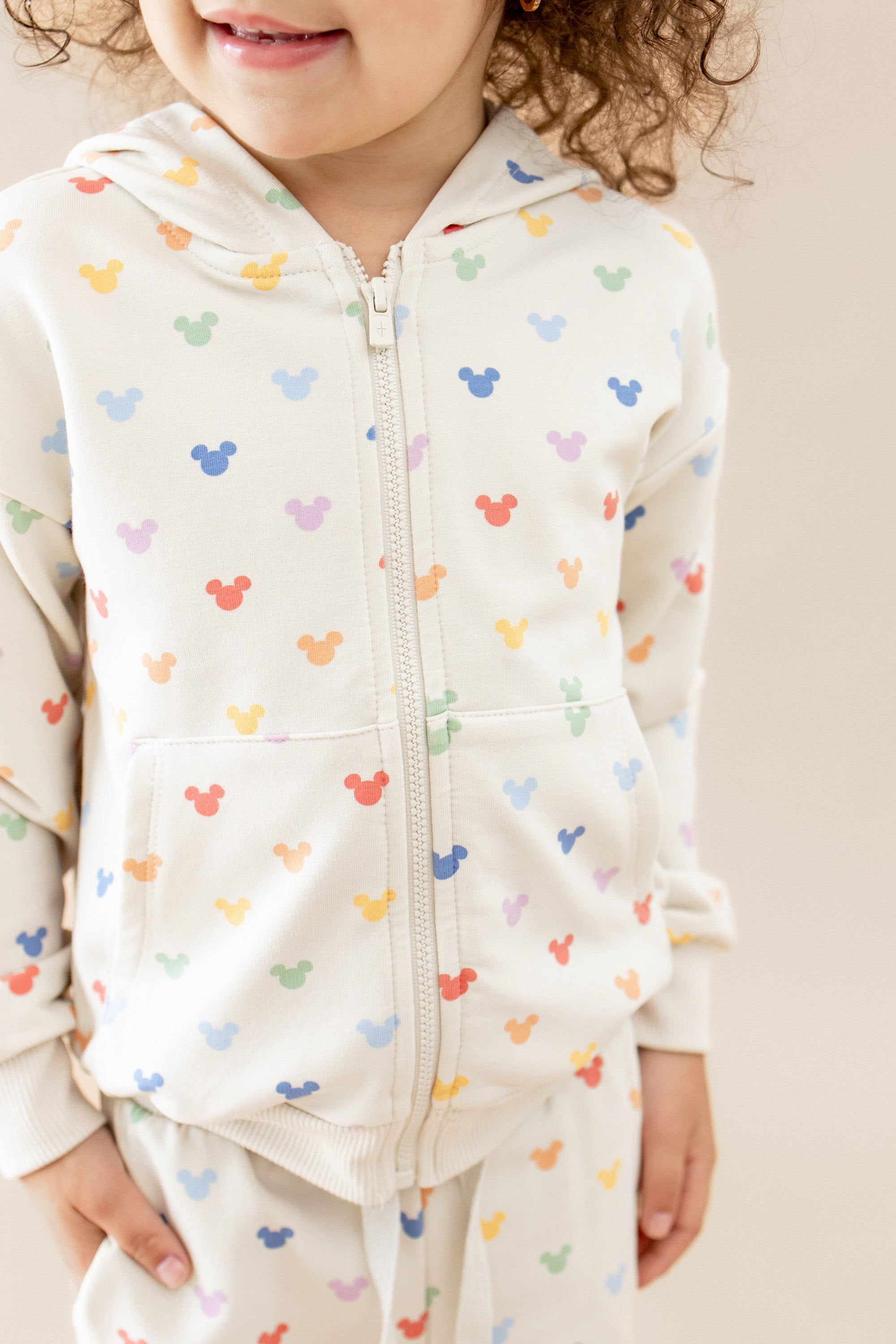 Zip-Up Hoodie in Pastel Mickey Mouse