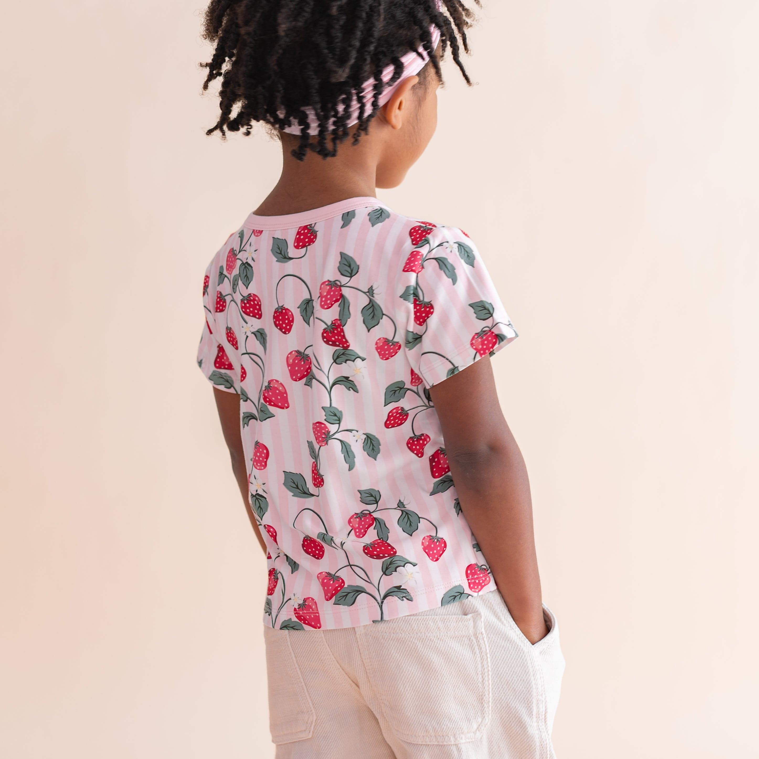 Toddler Basic Tee in Strawberry Fields