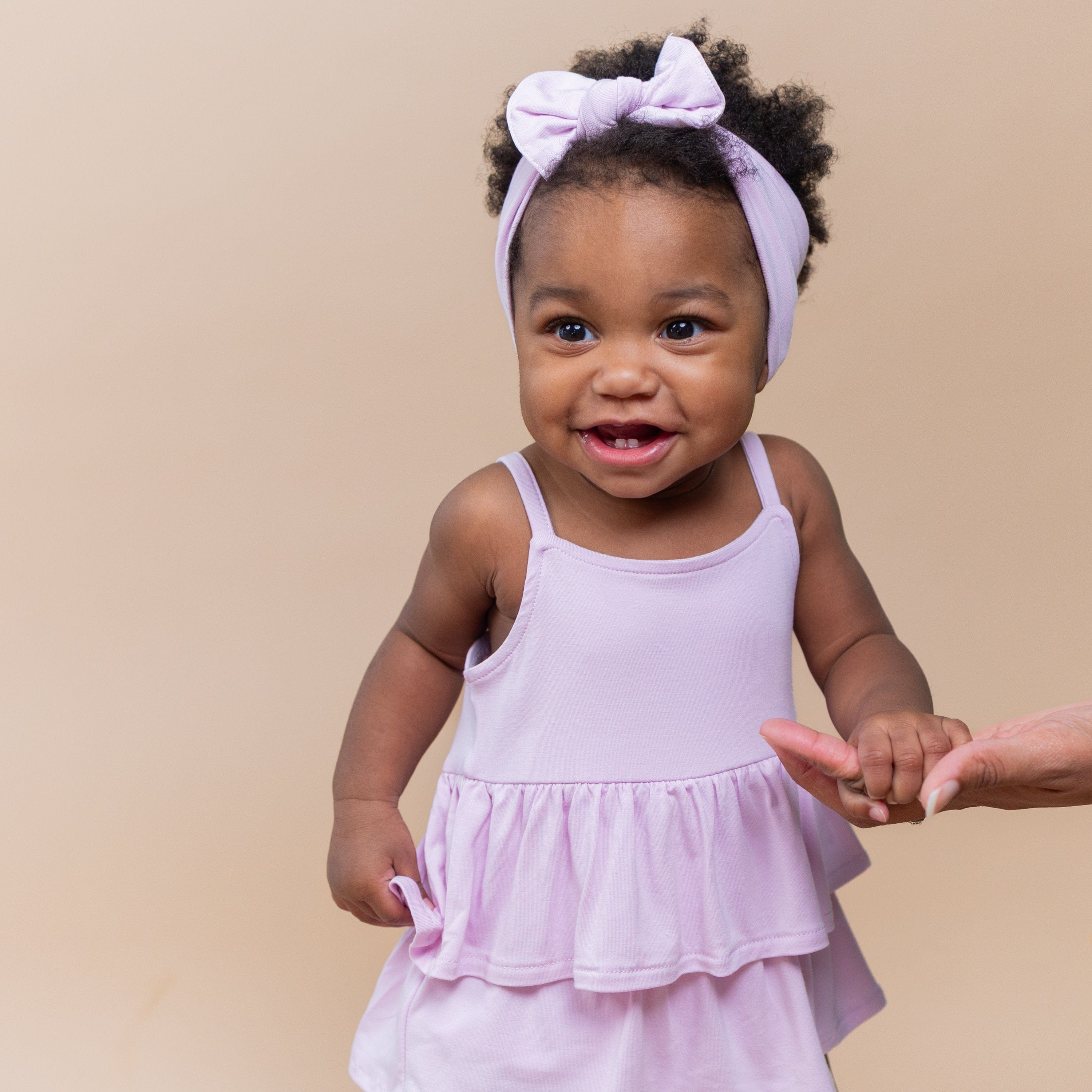 Spaghetti Strap Ruffle Romper in Thistle
