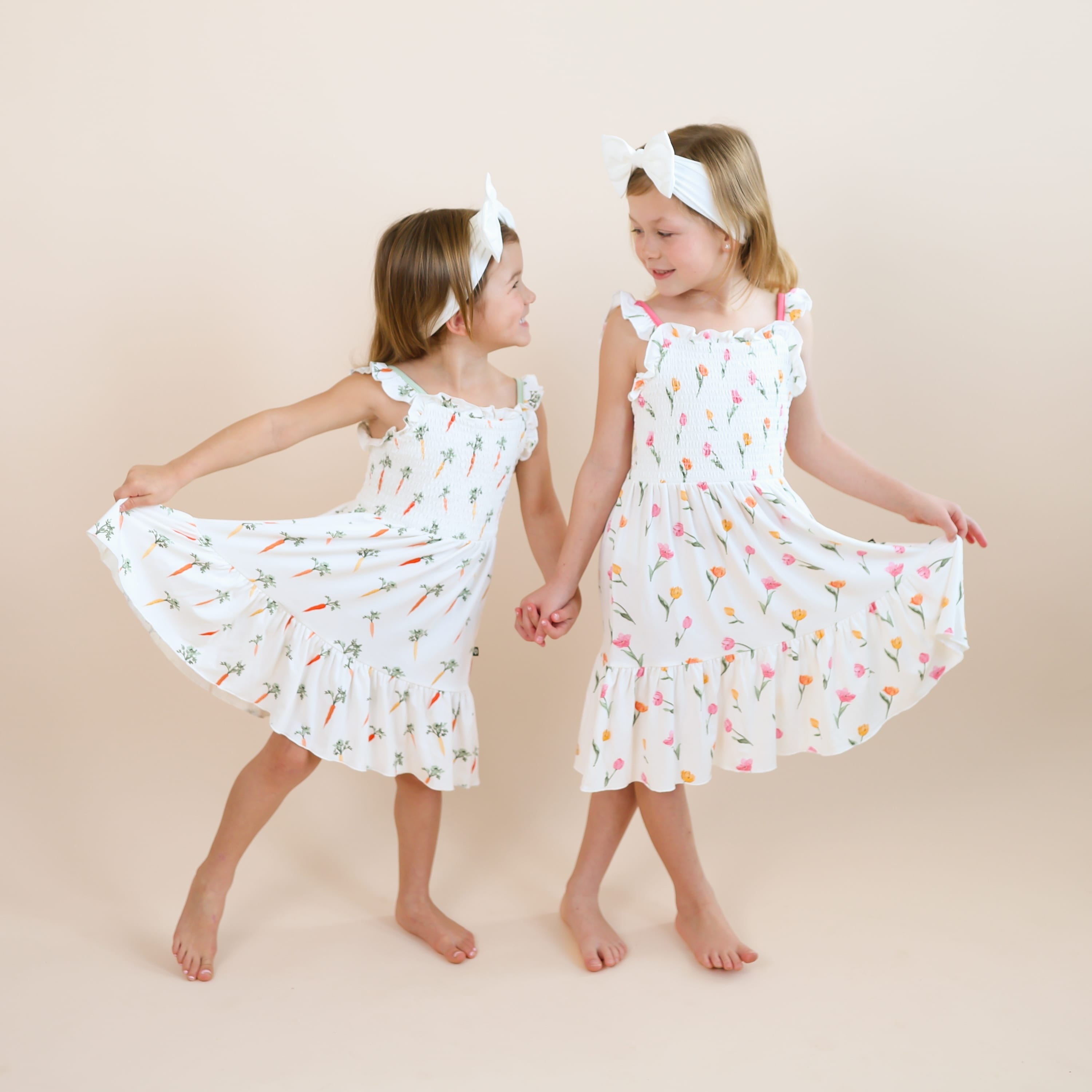 Smocked Dress in Carrot