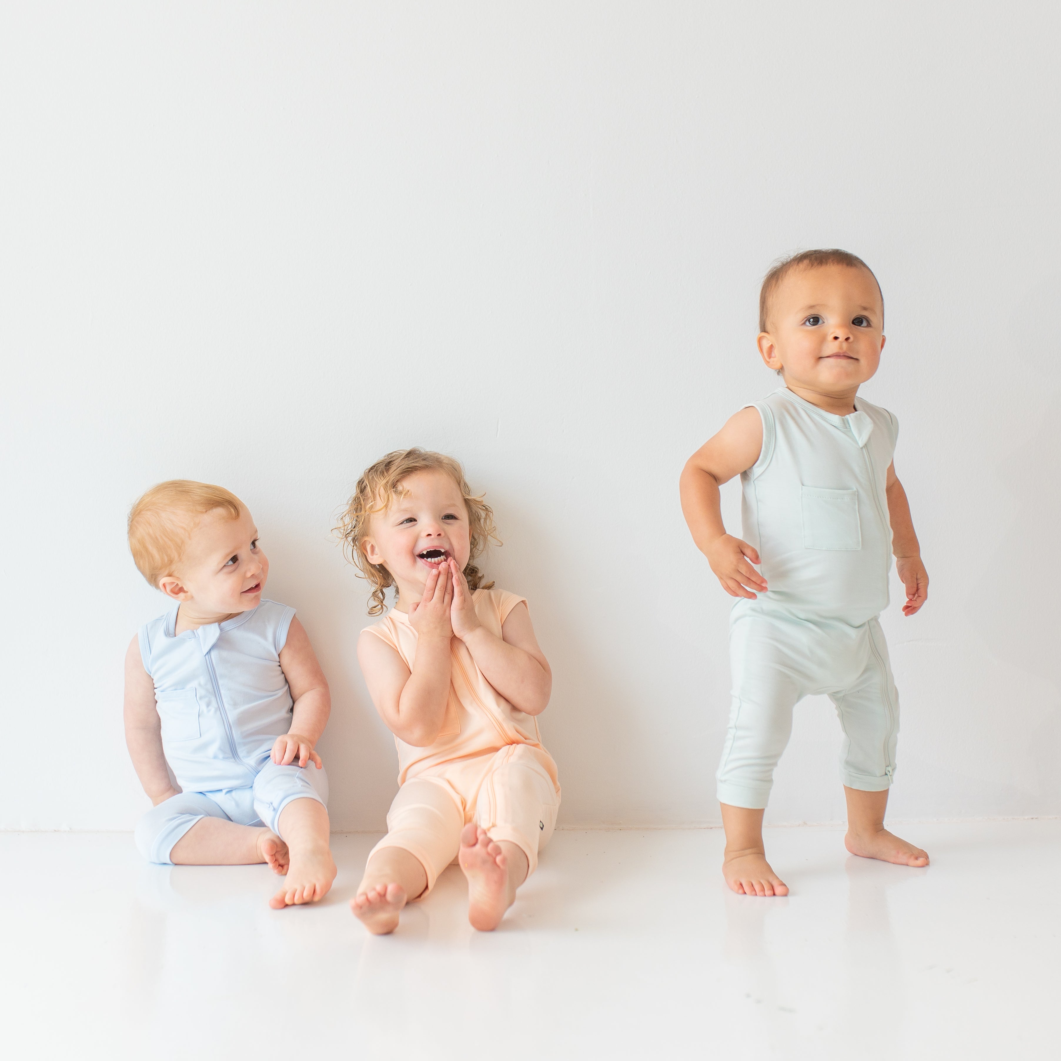 Zippered Sleeveless Romper in Dew