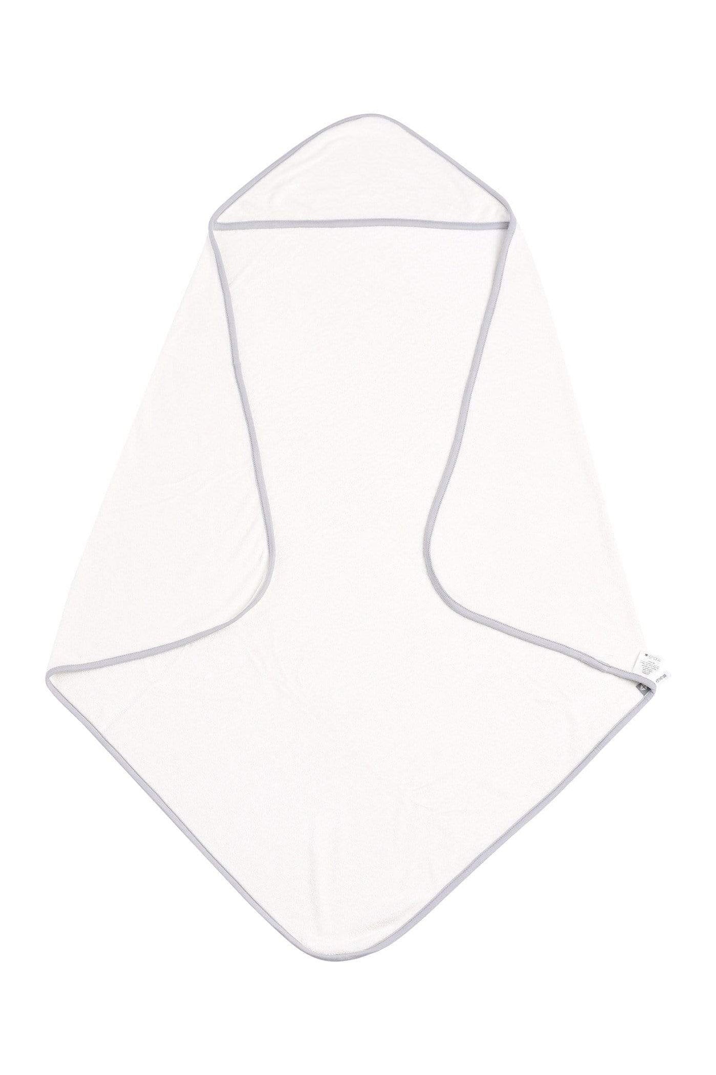 Hooded Bath Towel in Cloud with Storm Trim