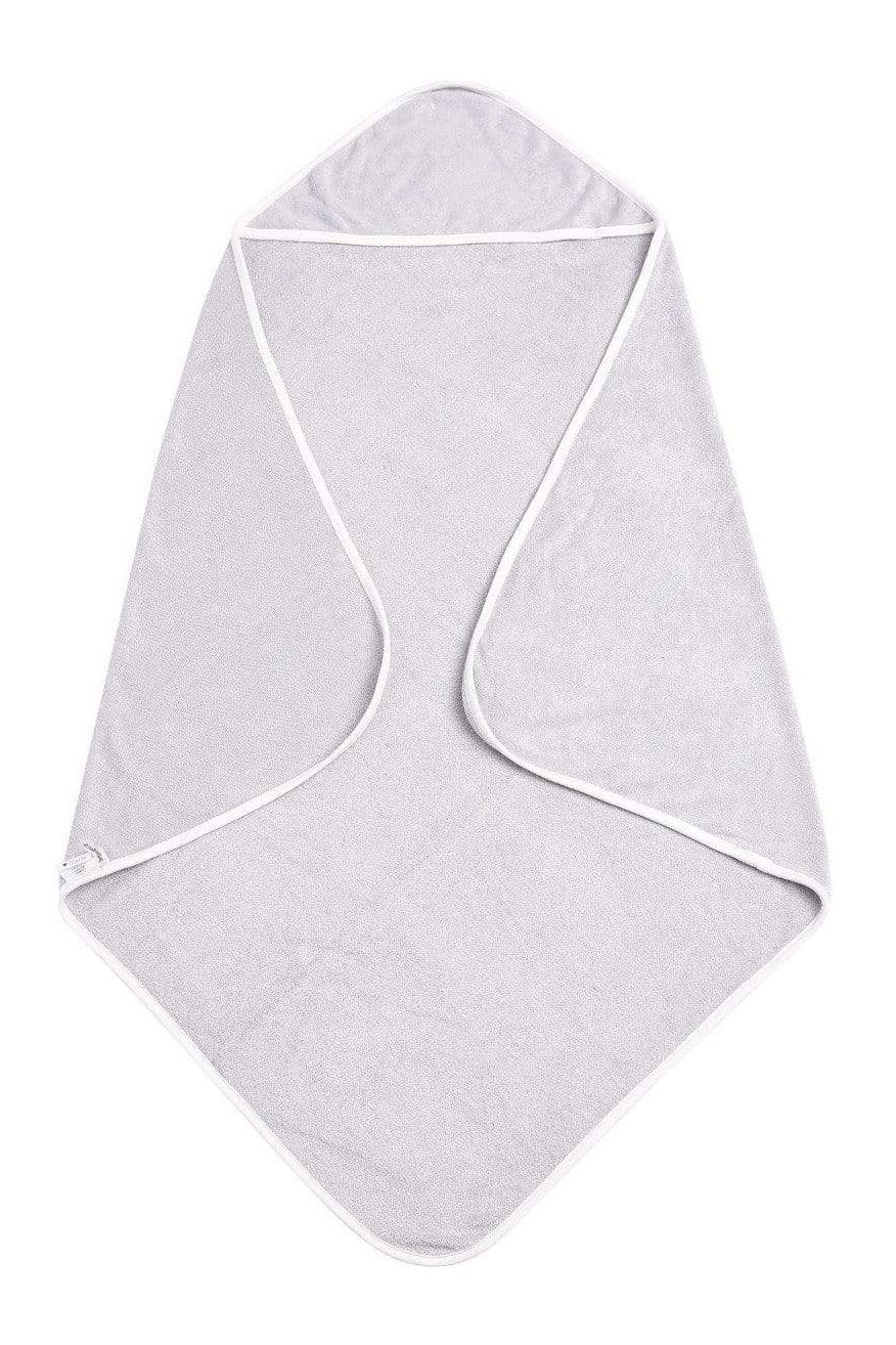 Hooded Bath Towel in Storm with Cloud Trim