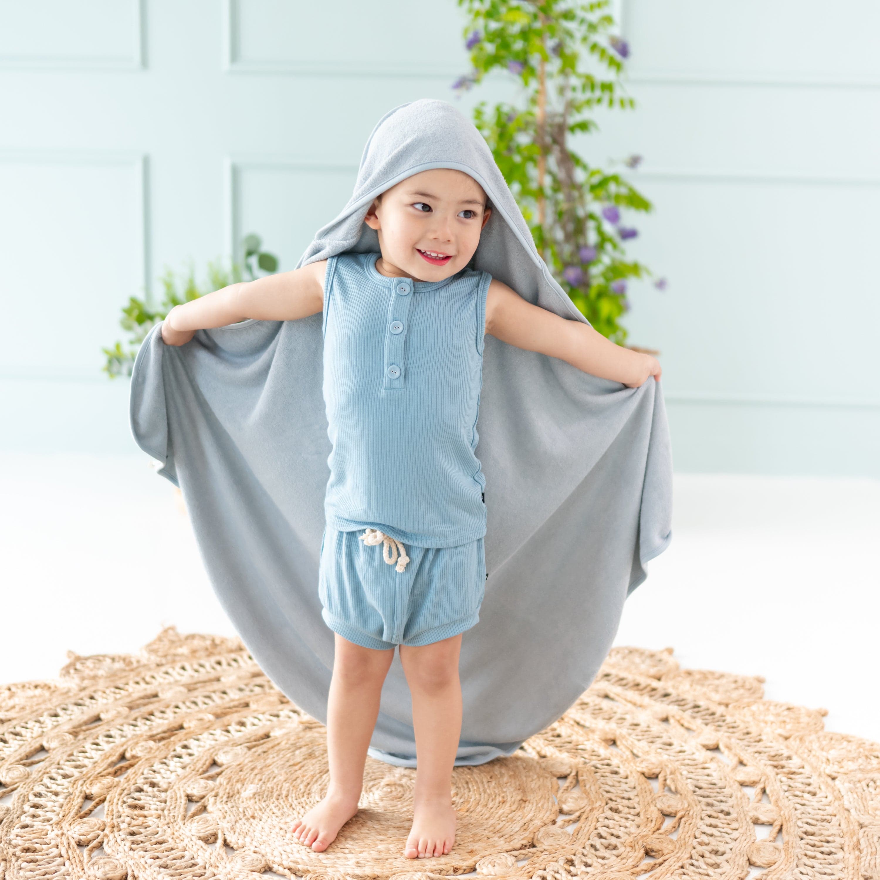 Hooded Bath Towel in Fog