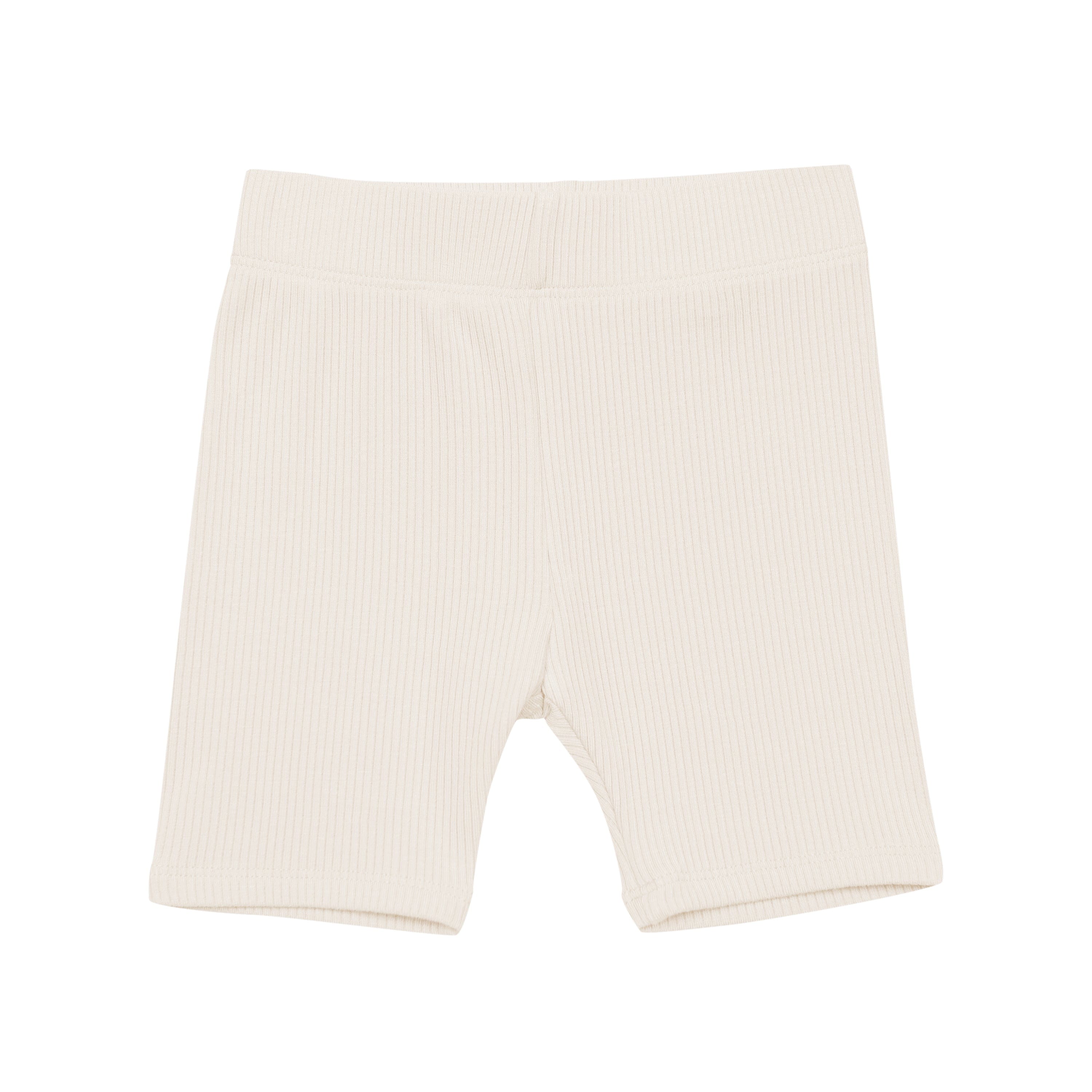 Ribbed Toddler Biker Shorts in Oat