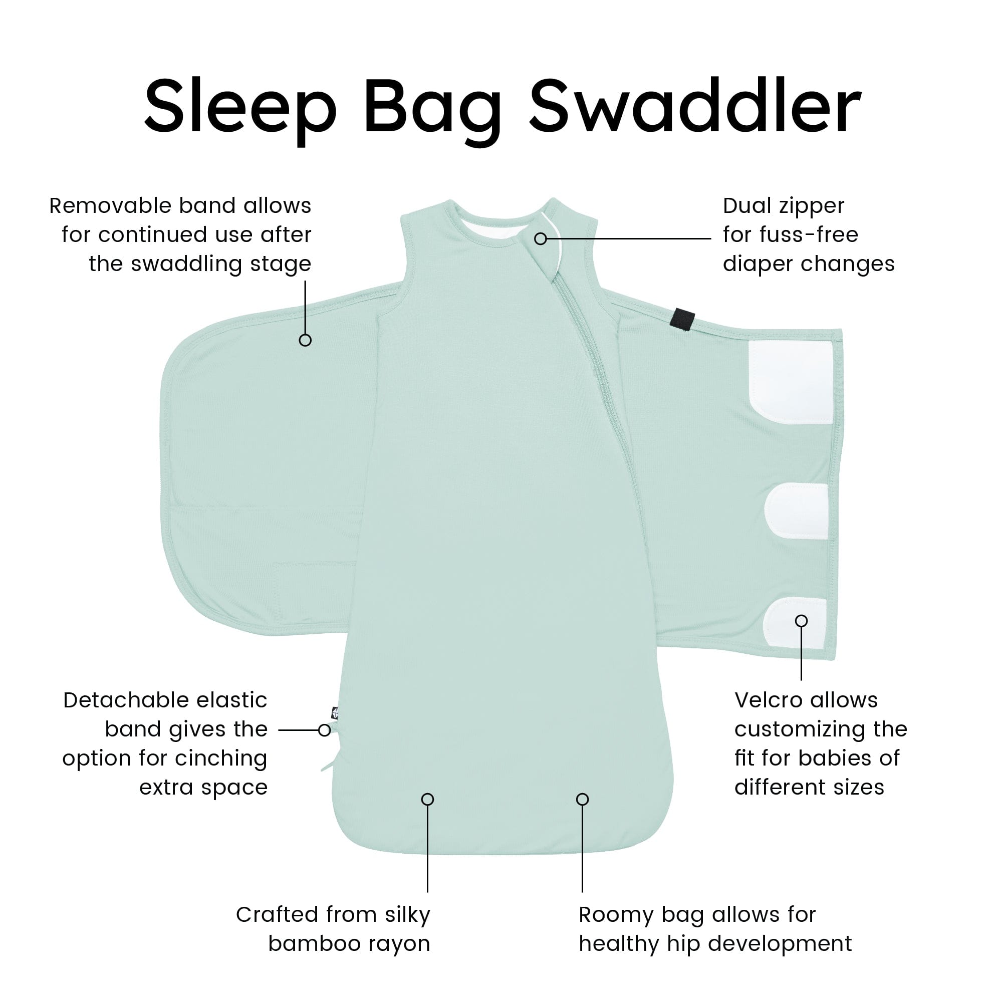 Sleep Bag Swaddler in Sage 1.0