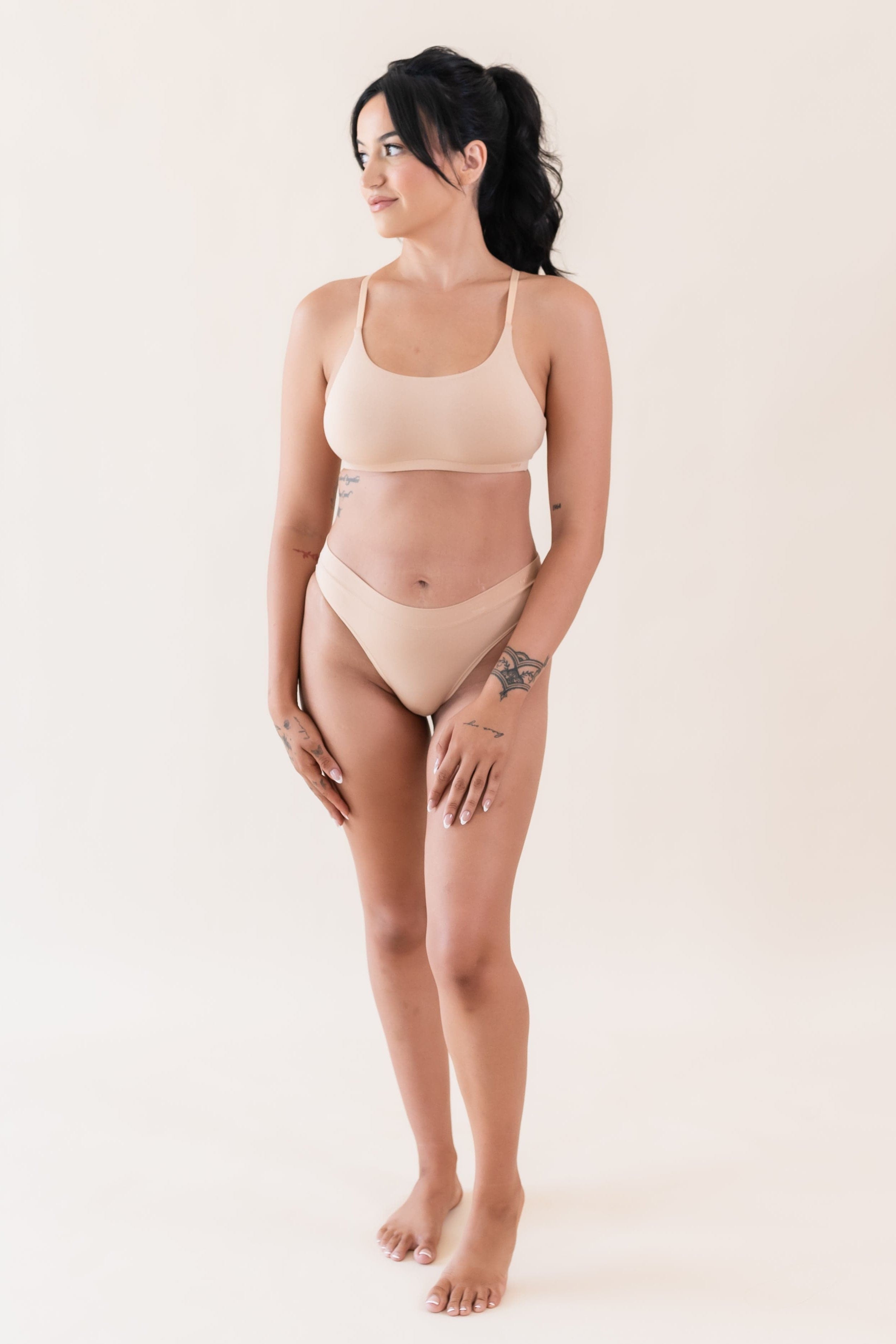 Women's Scoop Neck Bralette in Chai
