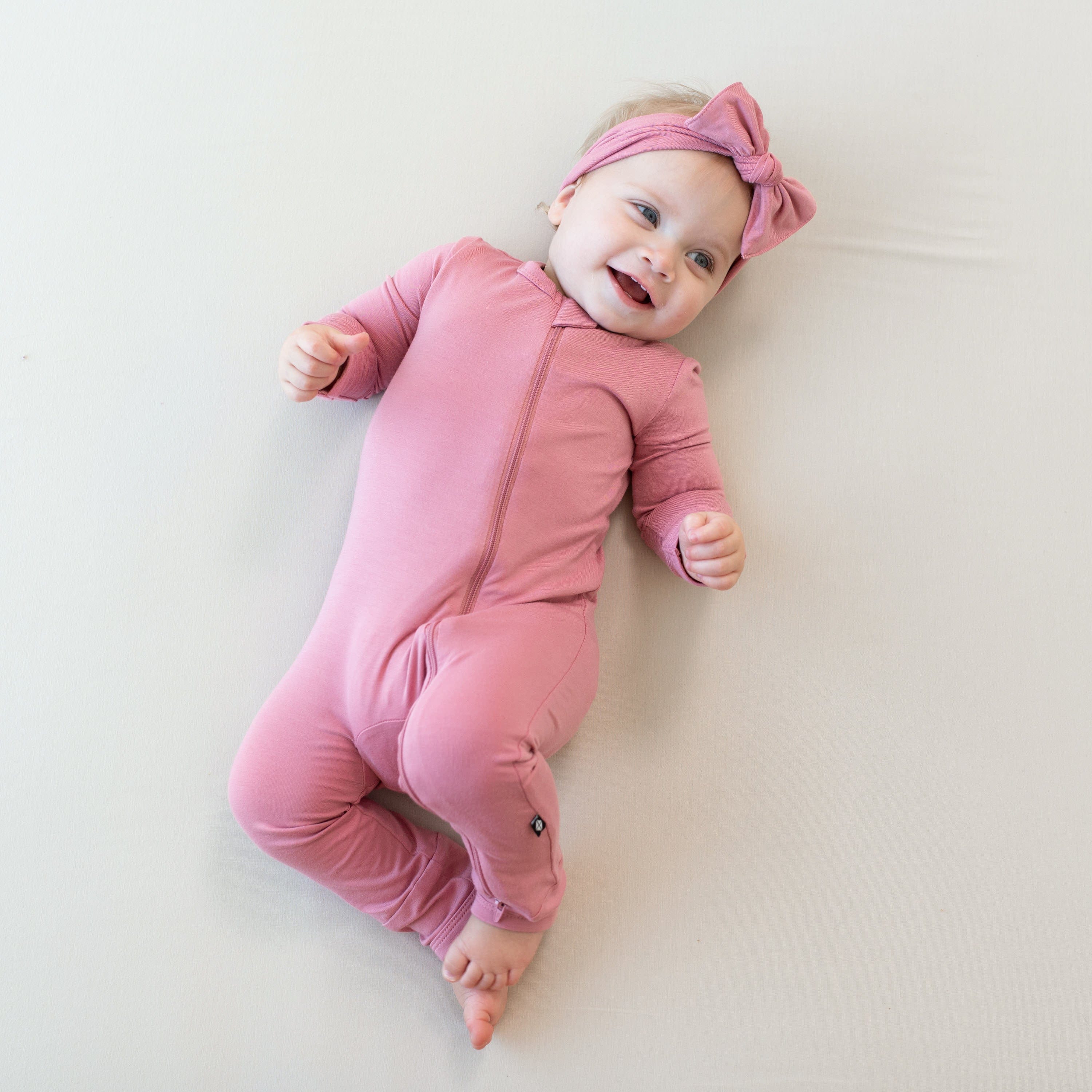 Zippered Romper in Apple Blossom